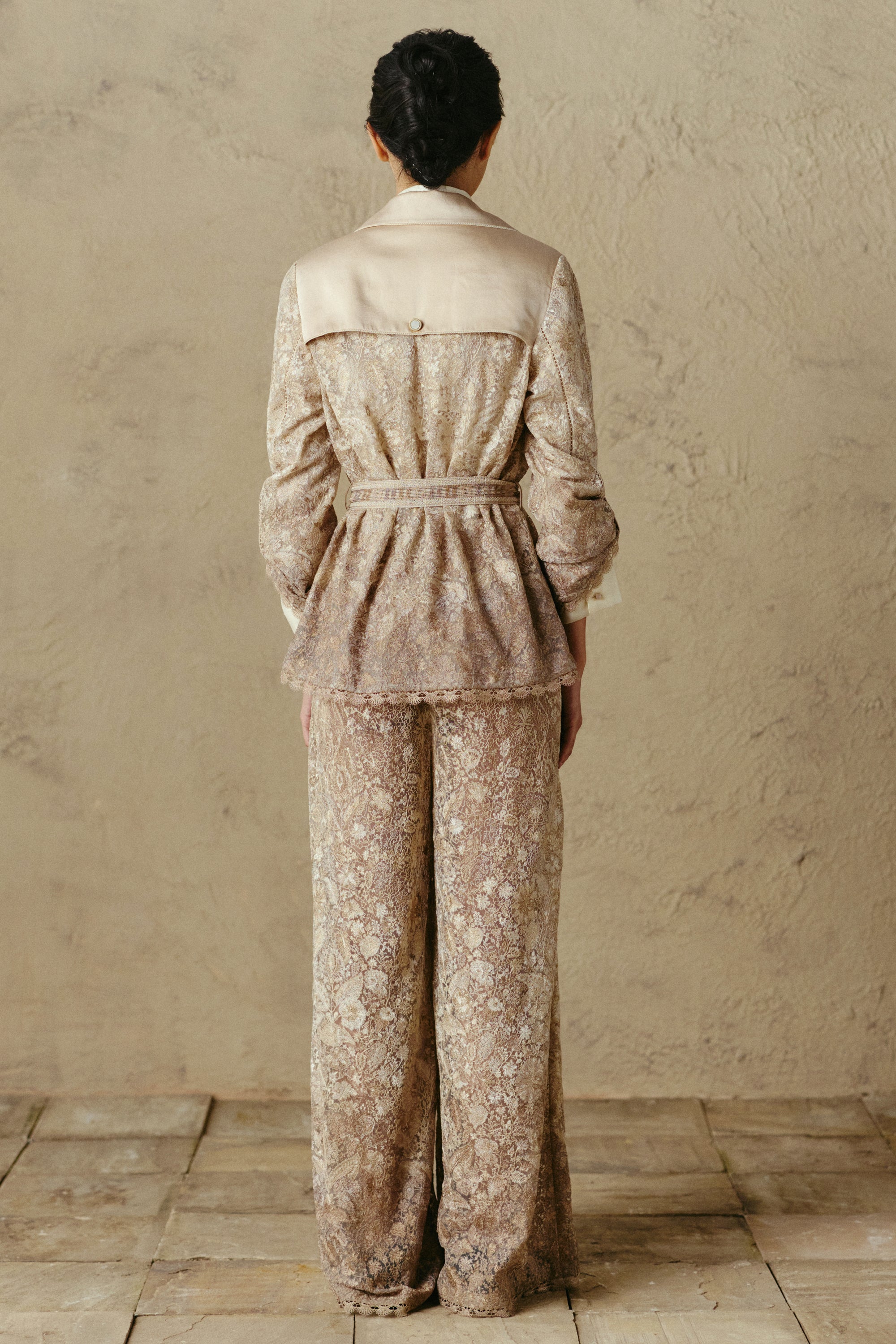 Embroidered Belted Jacket