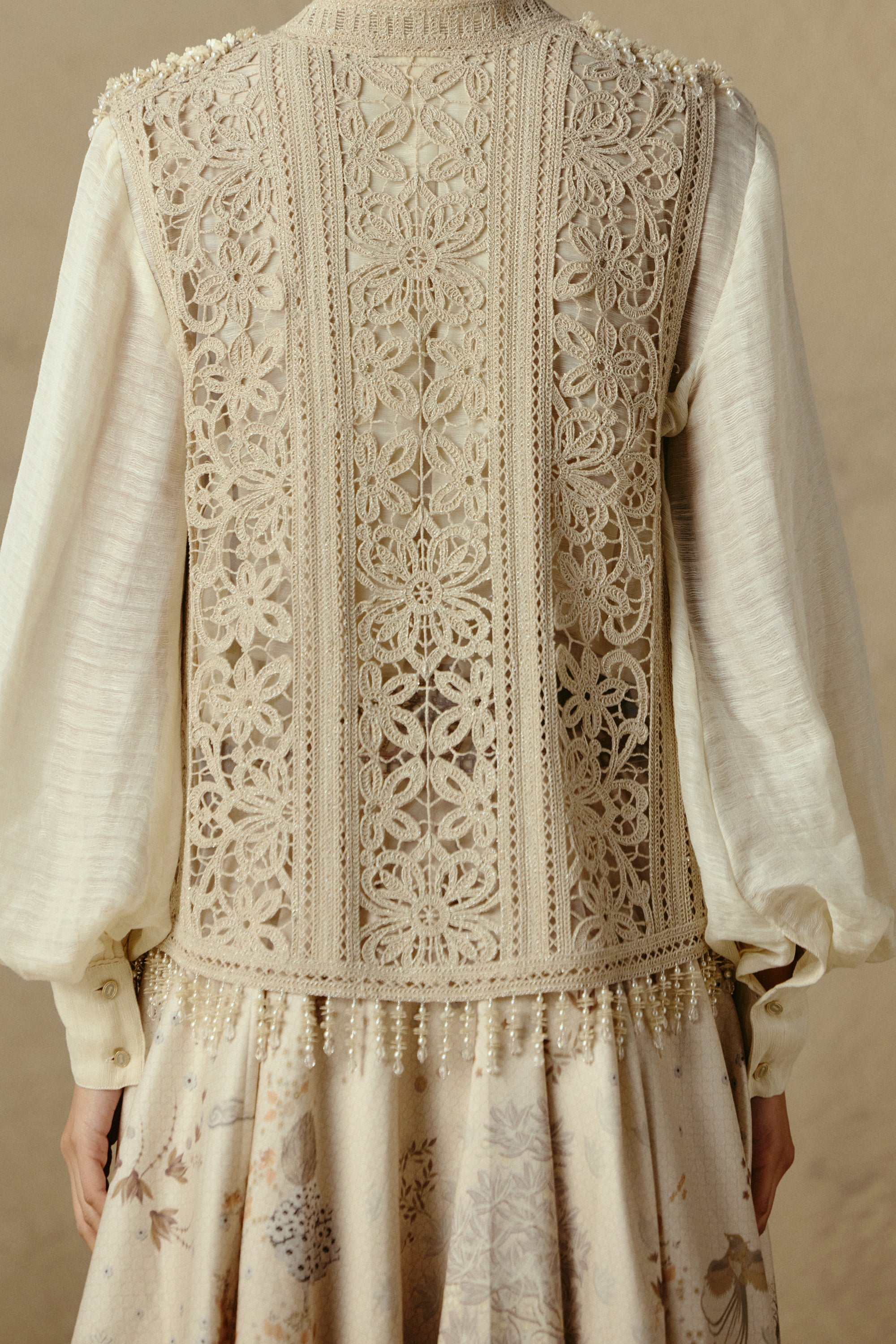Embroidered Lace Gillet