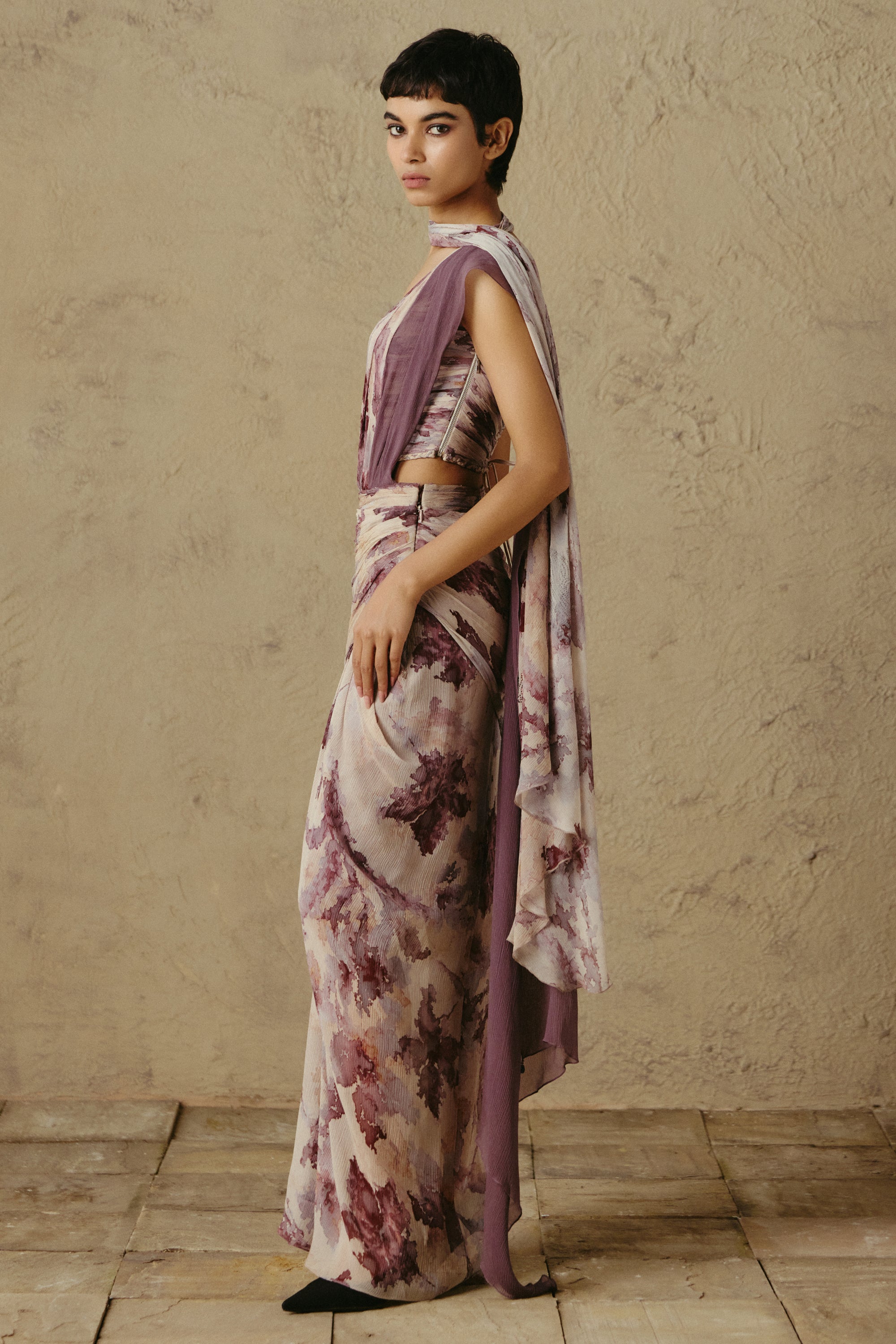 Floral Double Pallu Concept Saree