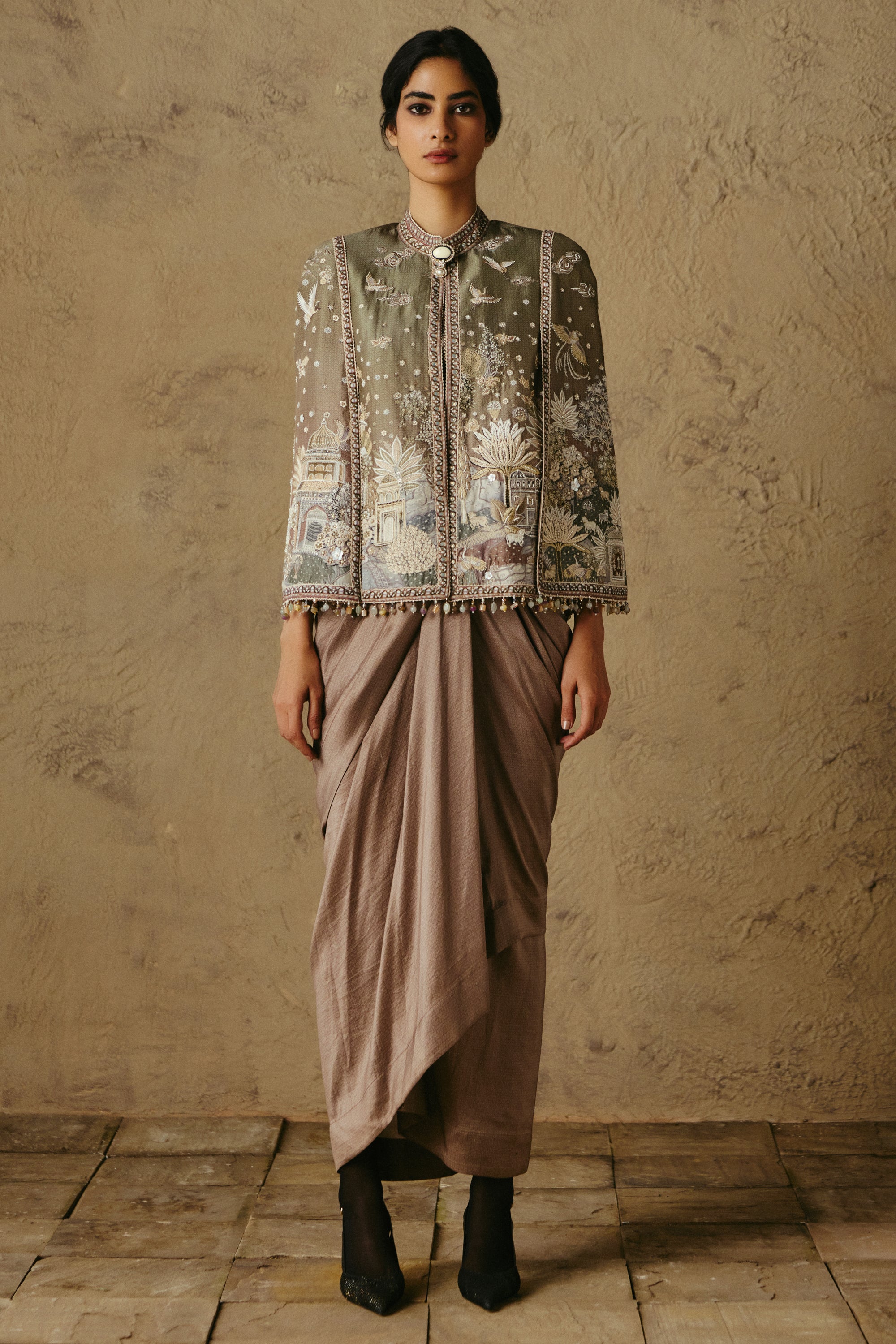 Pichwai Silk Cape