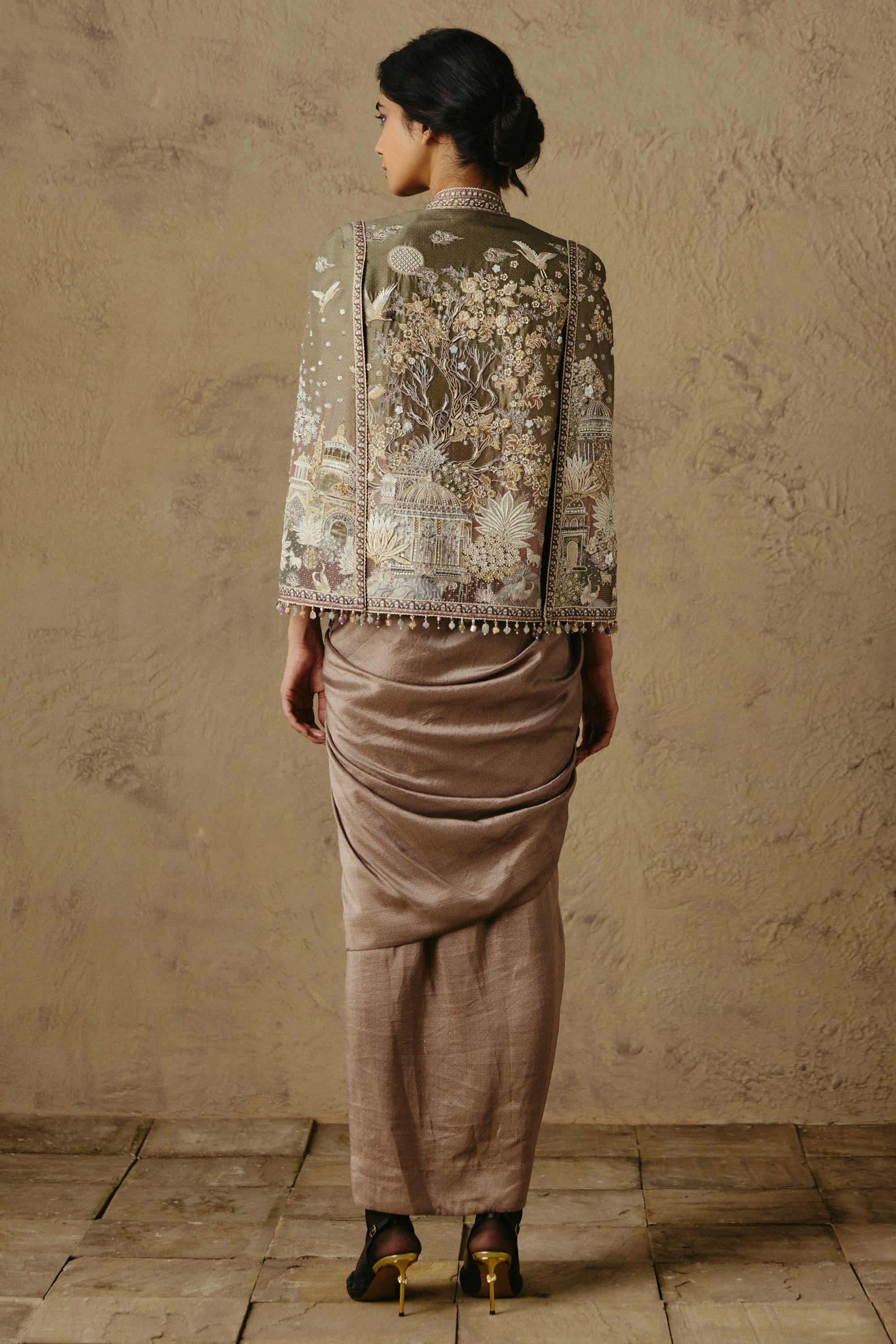 Pichwai Silk Cape