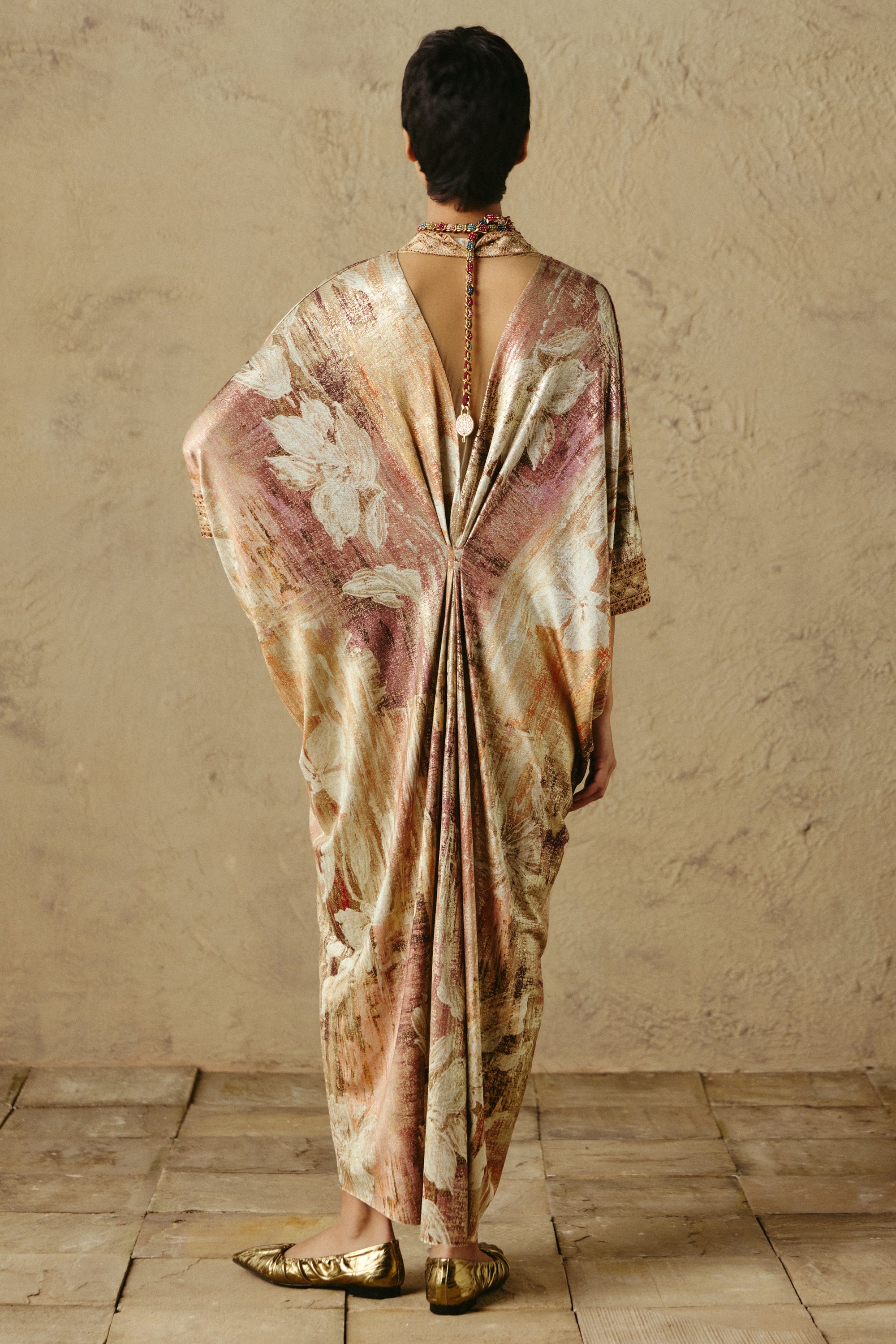 Embroidered V-Neck Kaftan