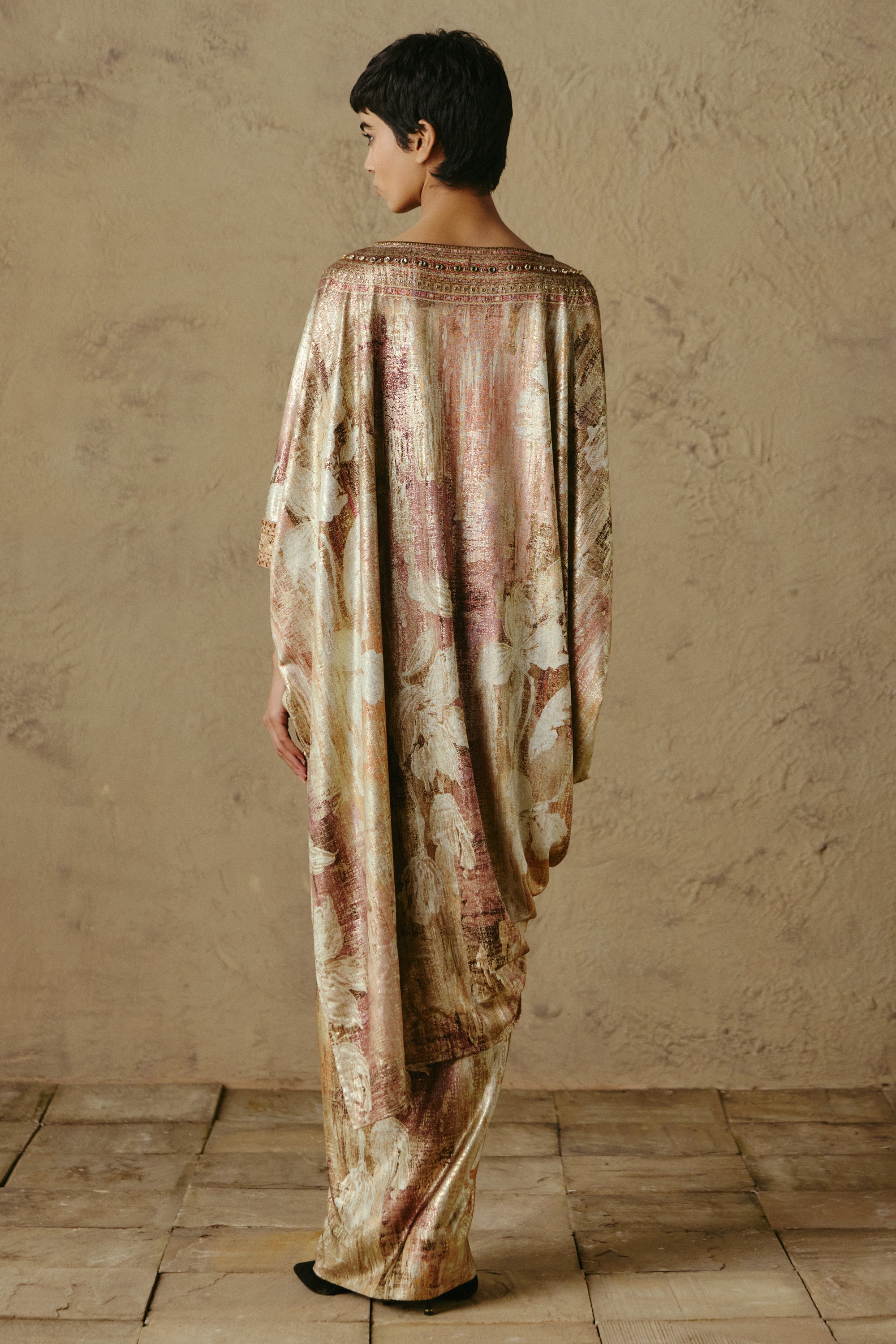 Jewel Neck Foil Tunic