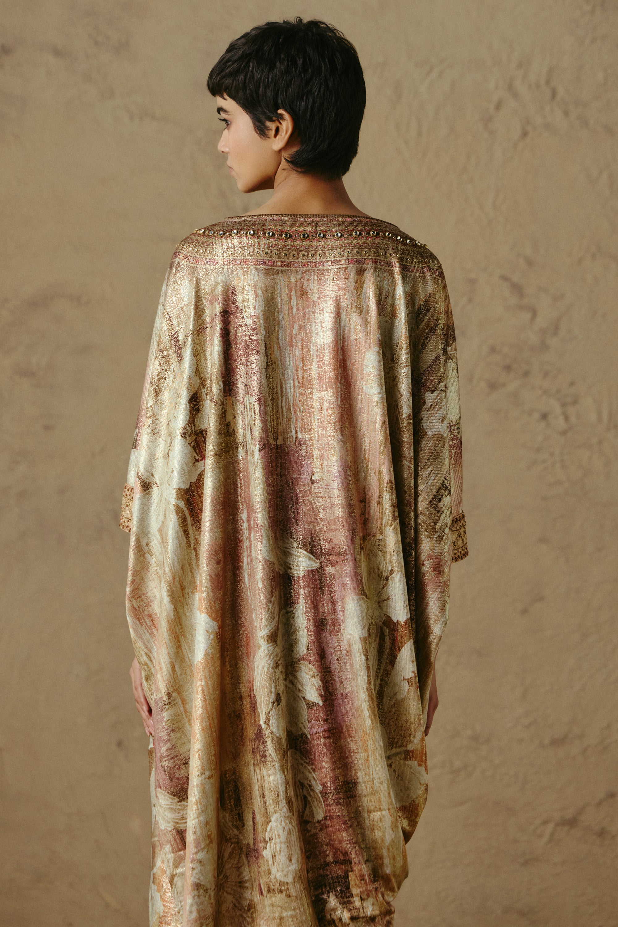 Jewel Neck Foil Tunic