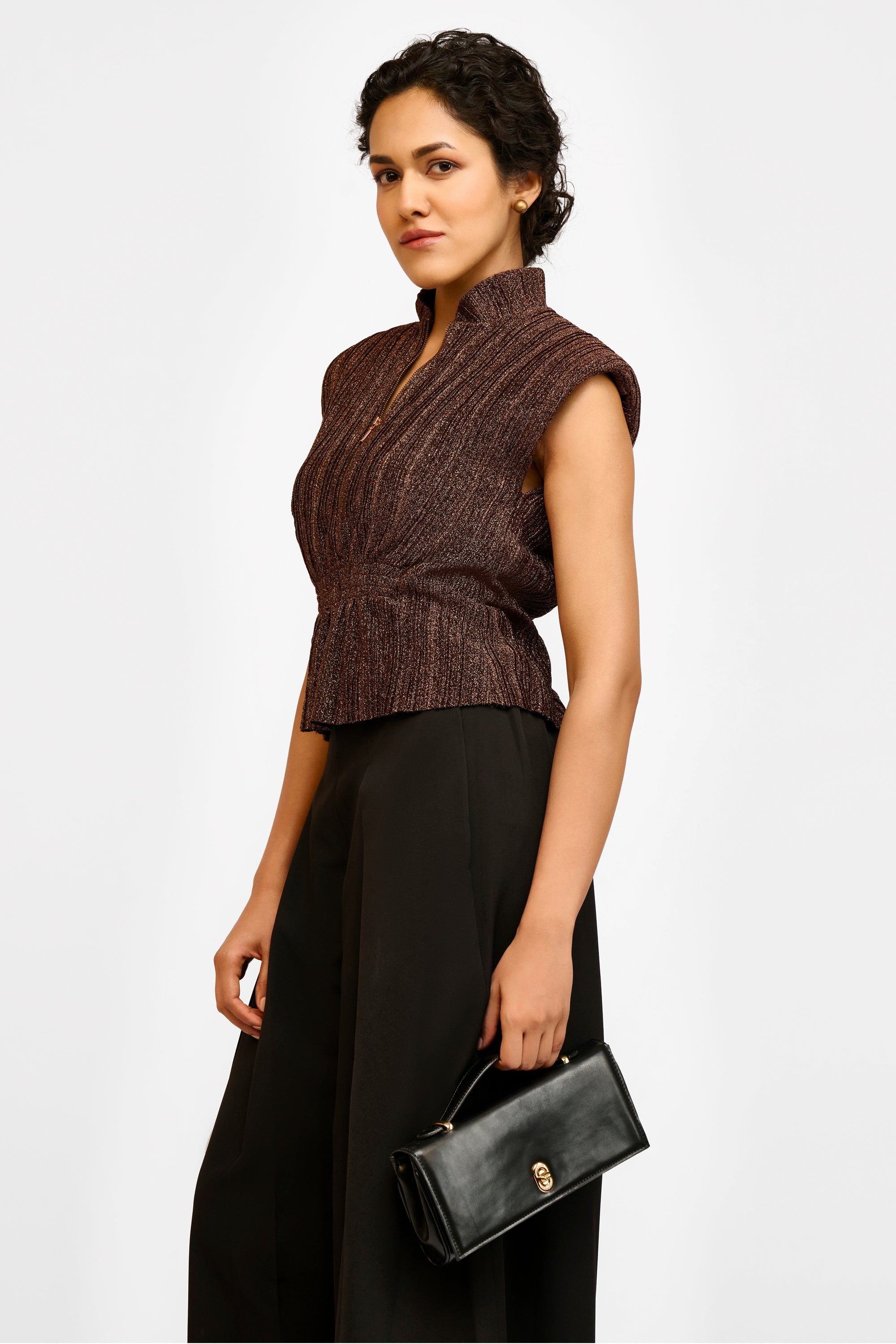 Crinkled Ruched Top