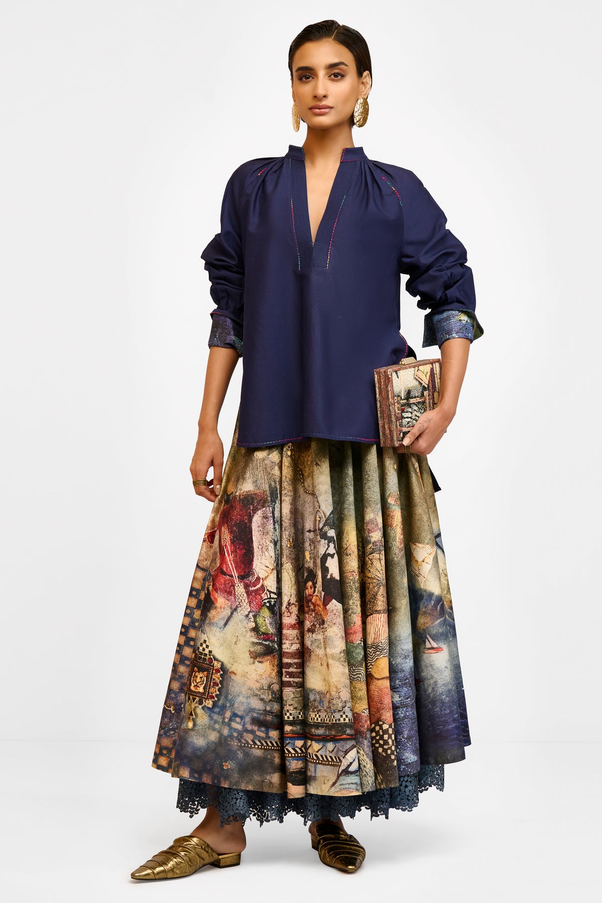 Kantha Chanderi Top