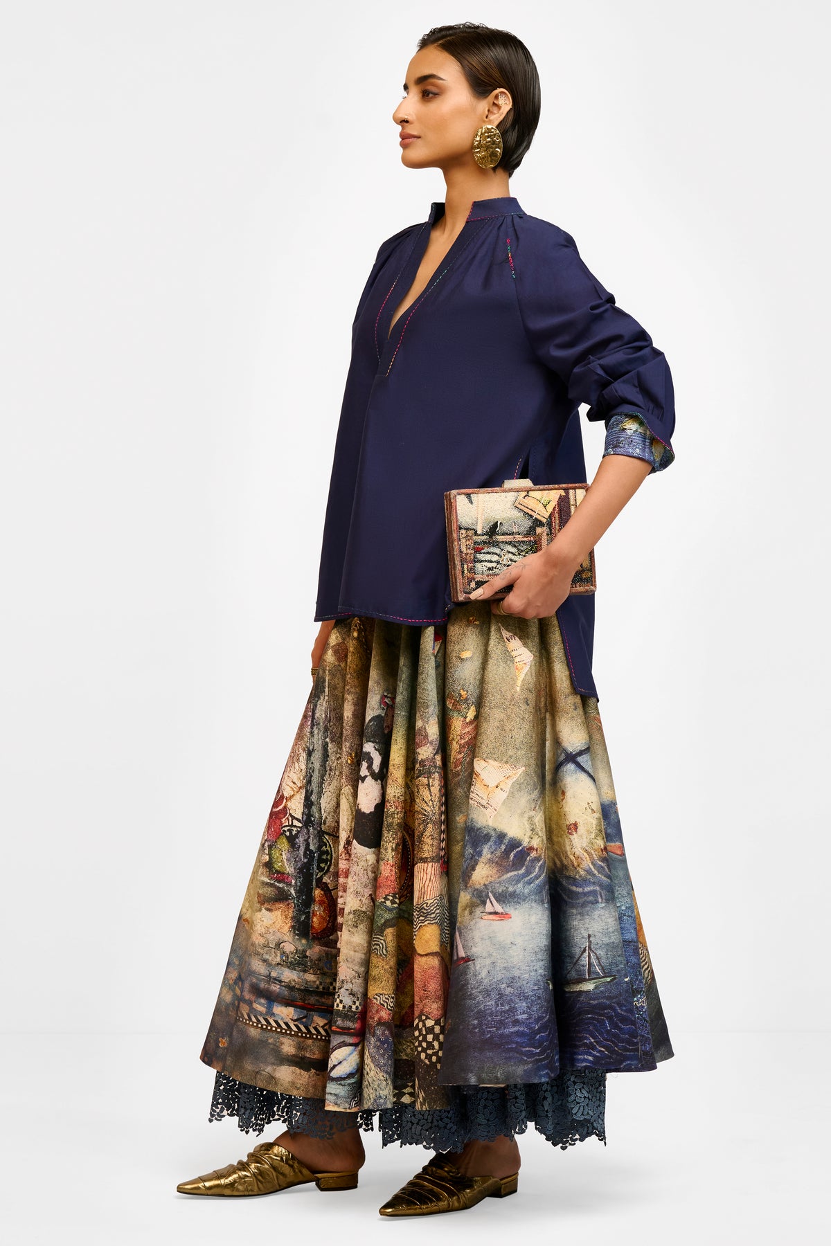 Kantha Chanderi Top
