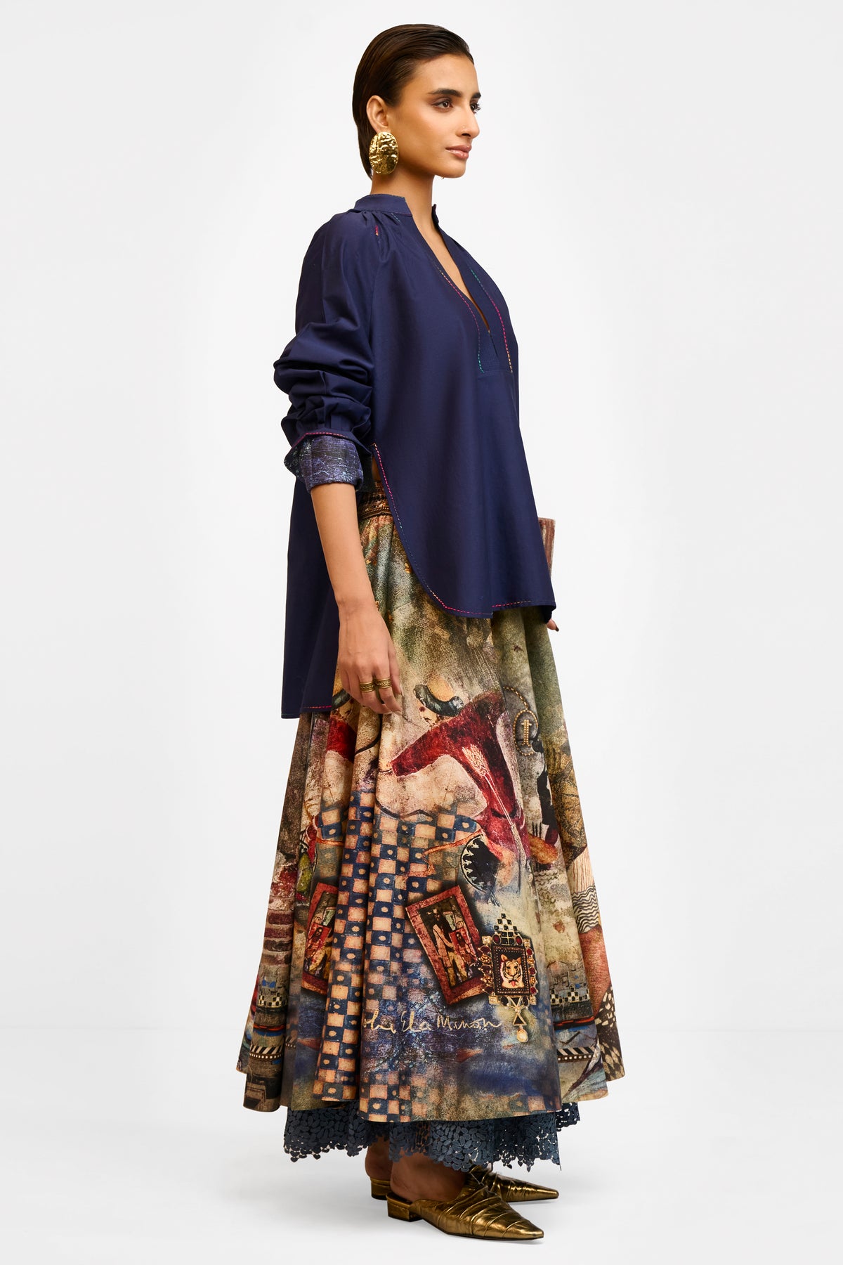 Kantha Chanderi Top