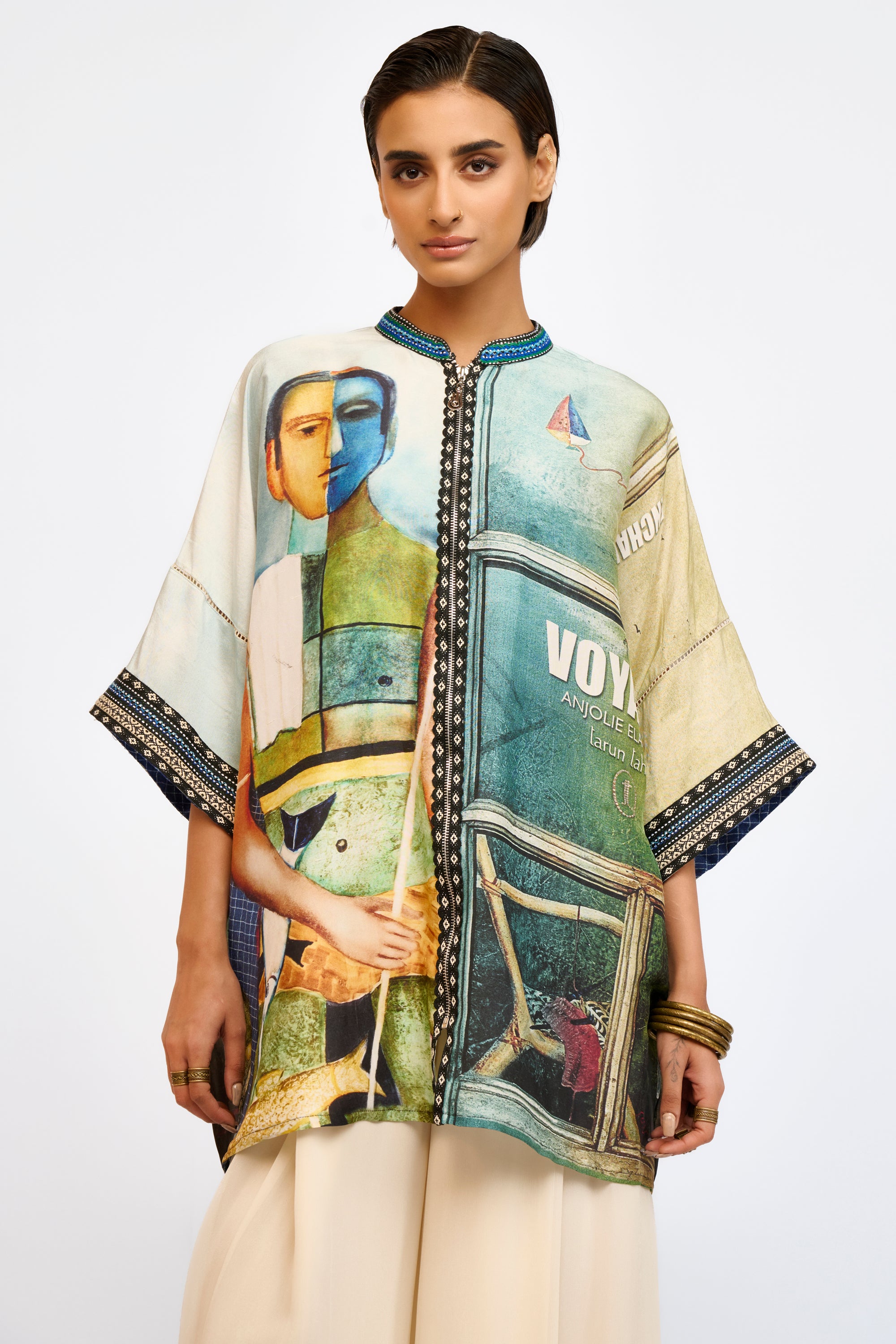 Embellished Dupion Tunic