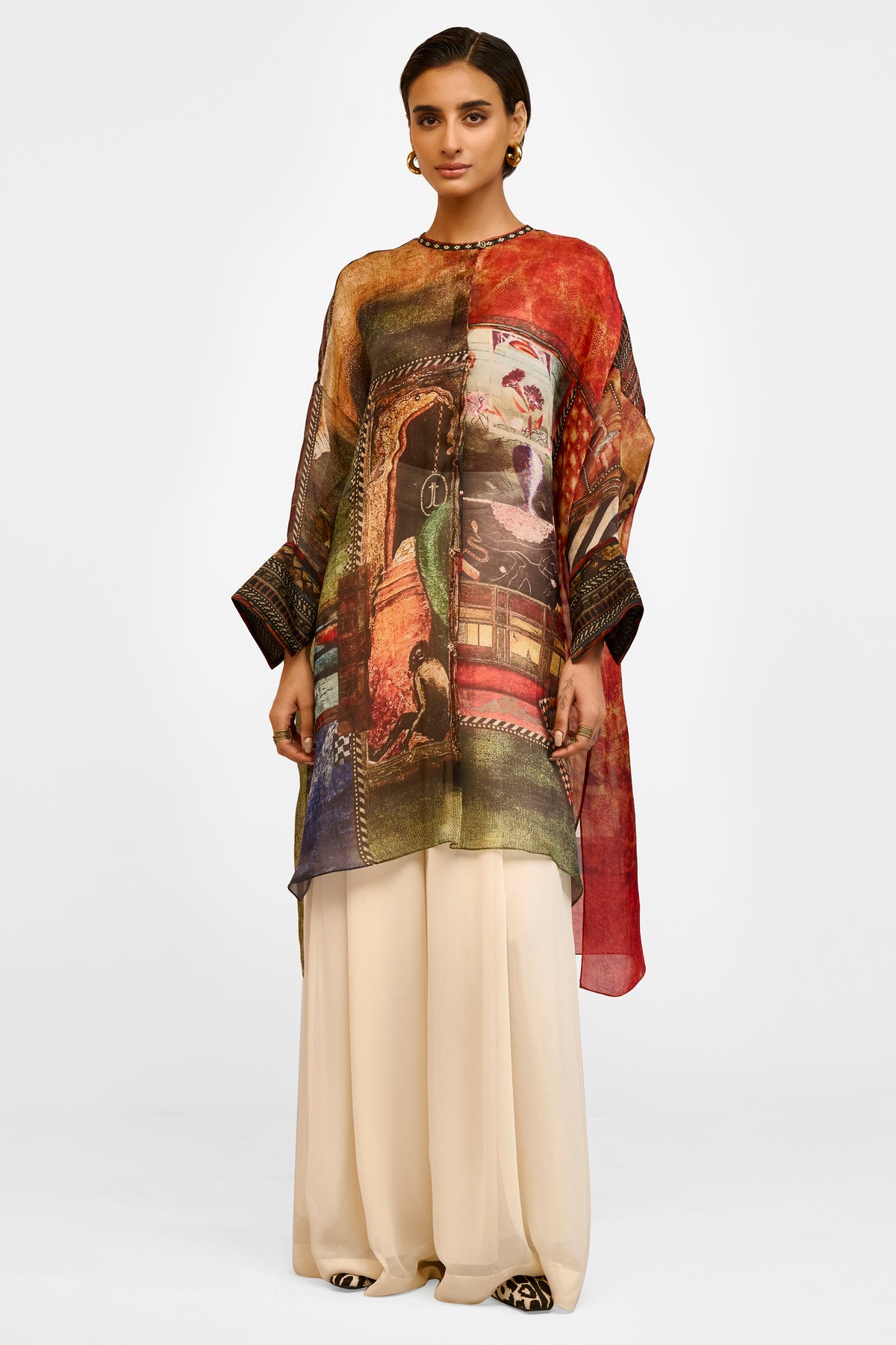 Embellished Organza Tunic