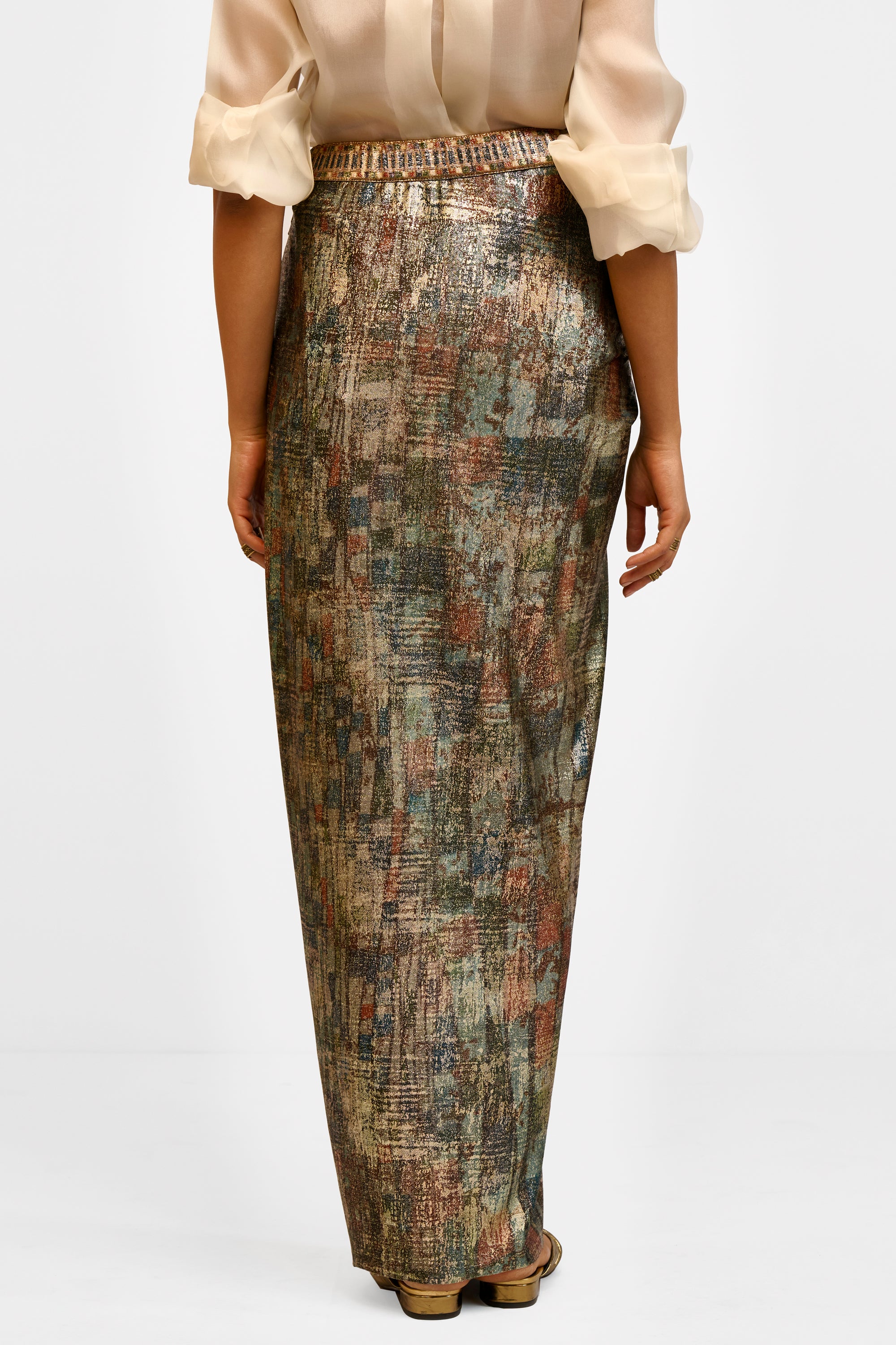 Draped Foil Skirt
