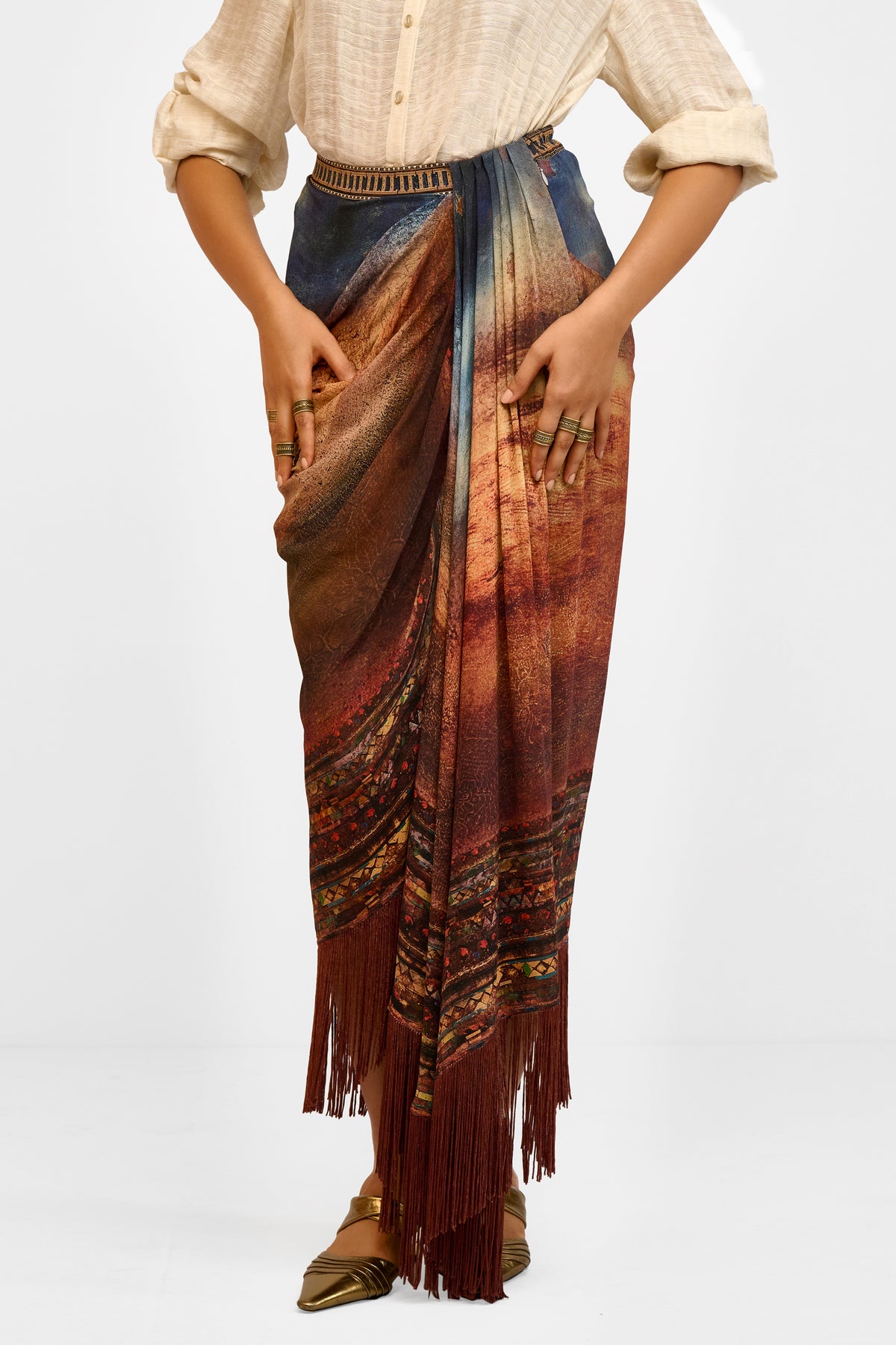 Draped Georgette Skirt