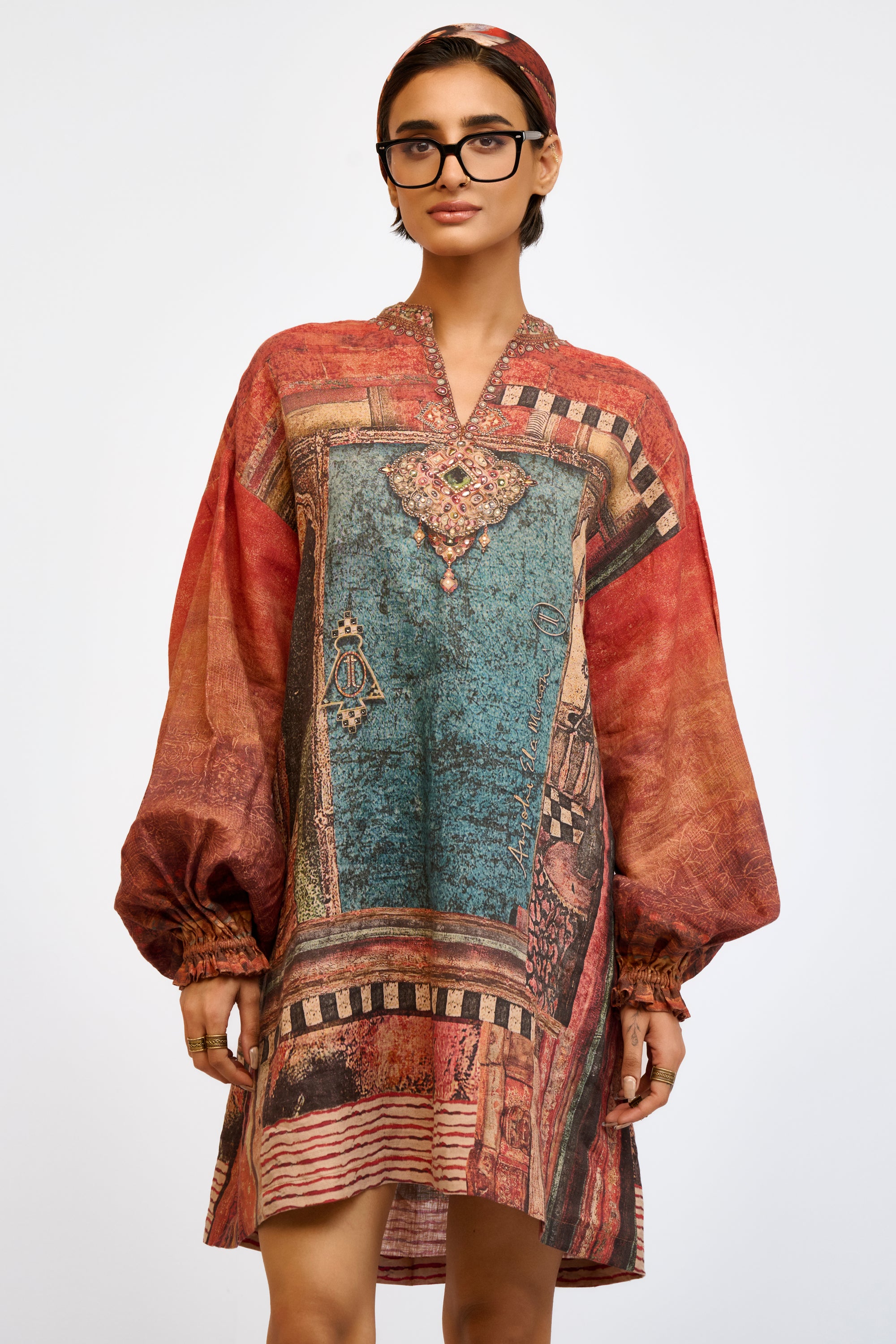 Embellished Linen Tunic