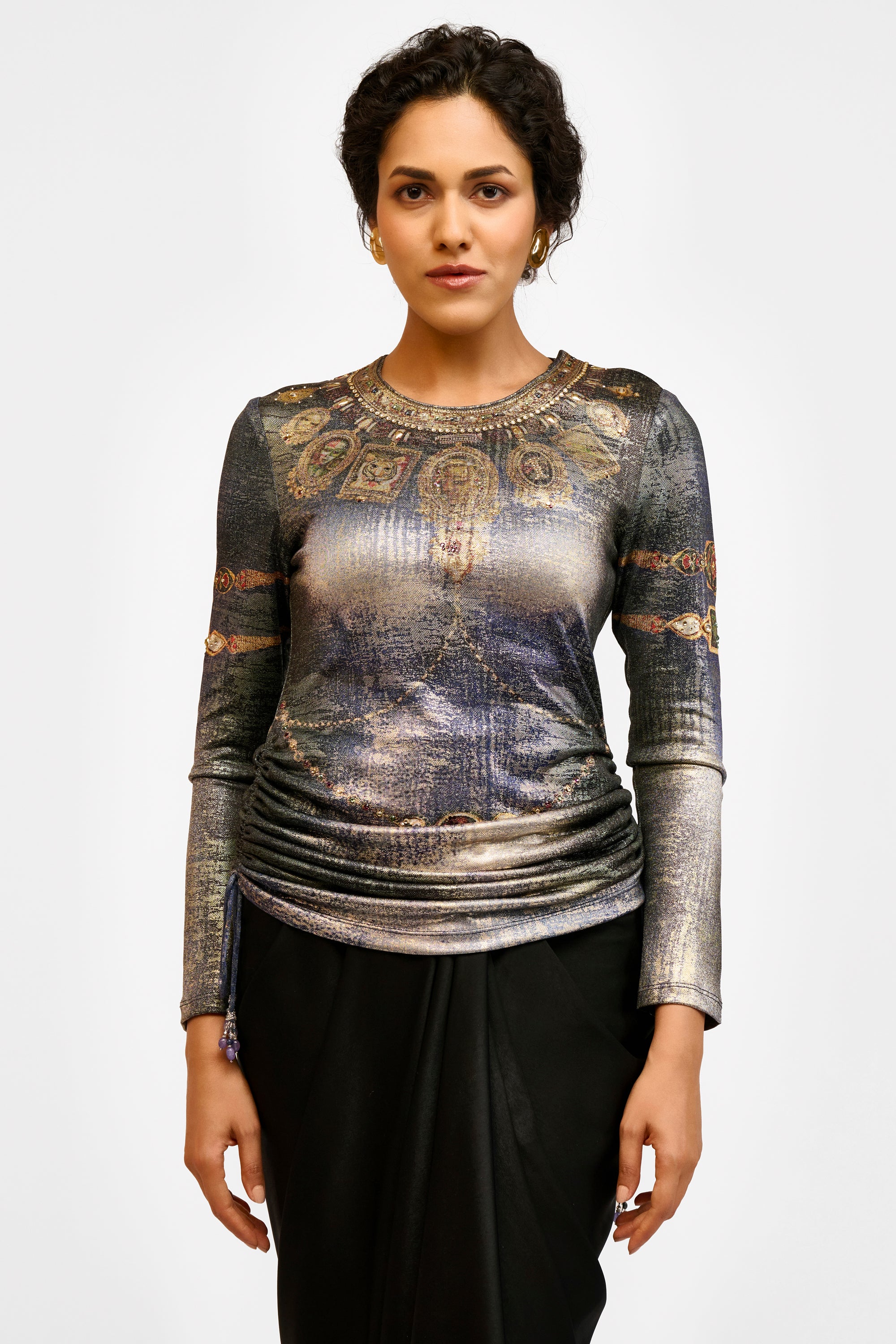 Embelished Foil Top