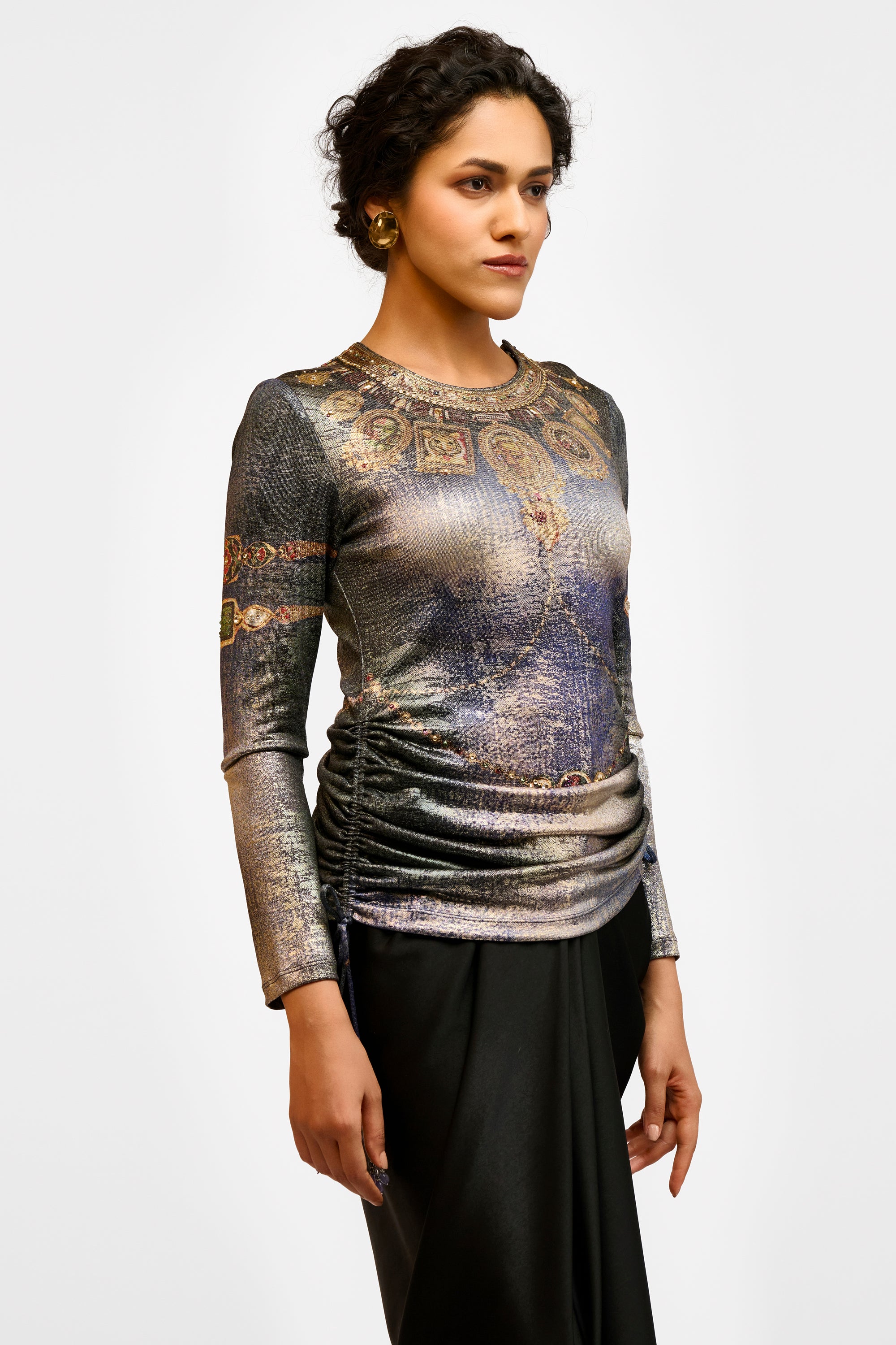 Embelished Foil Top