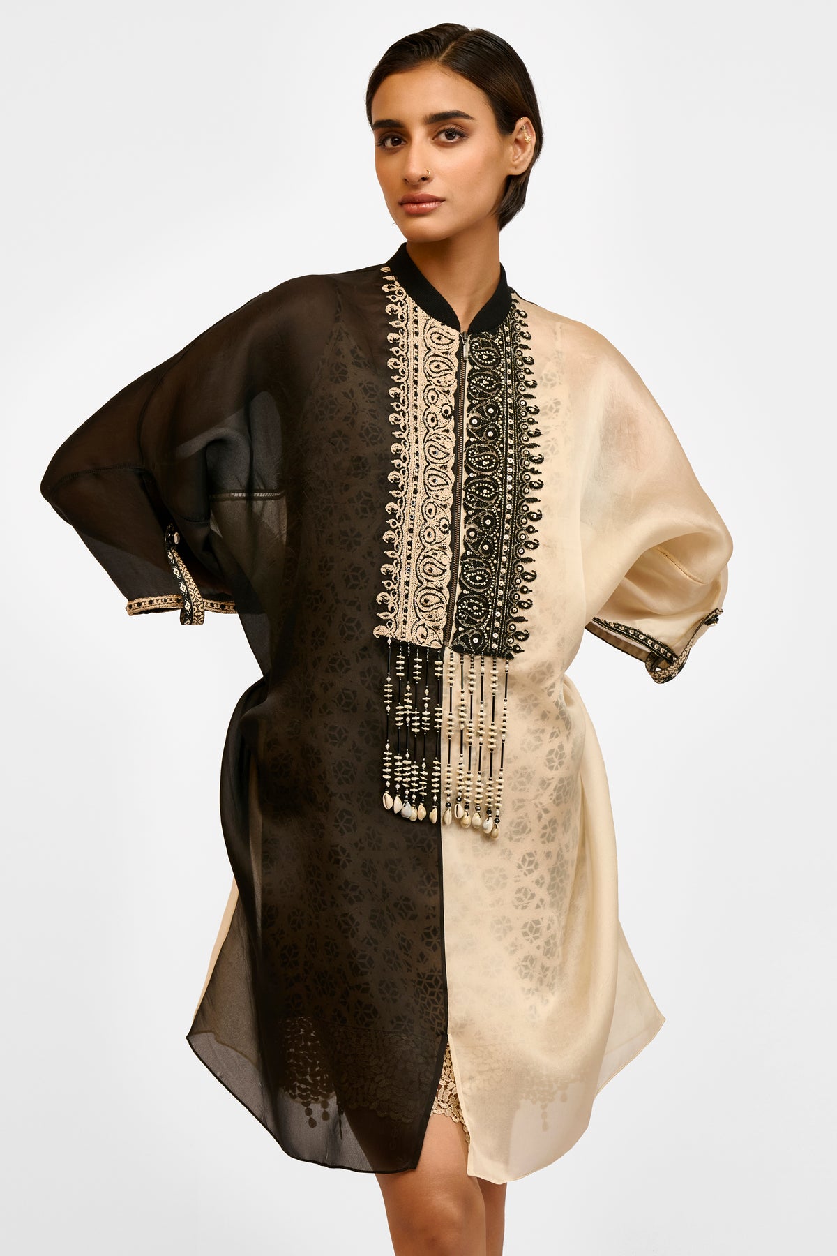 Embroidered Half & Half Tunic