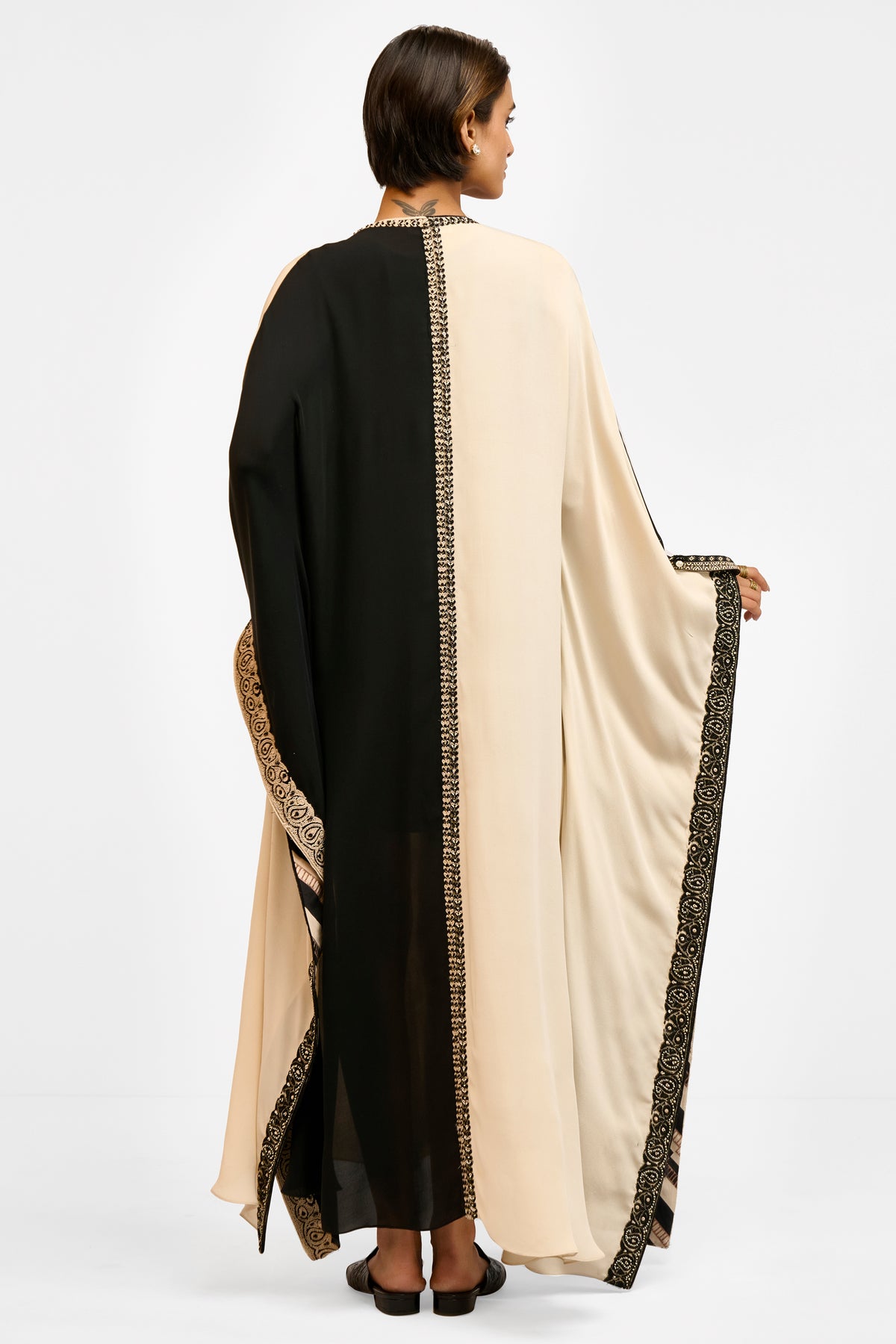 Monochrome Fringe Kaftan