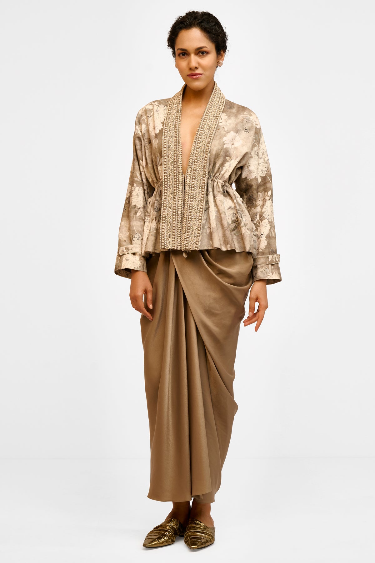 Embroidered Cotton Moss Top