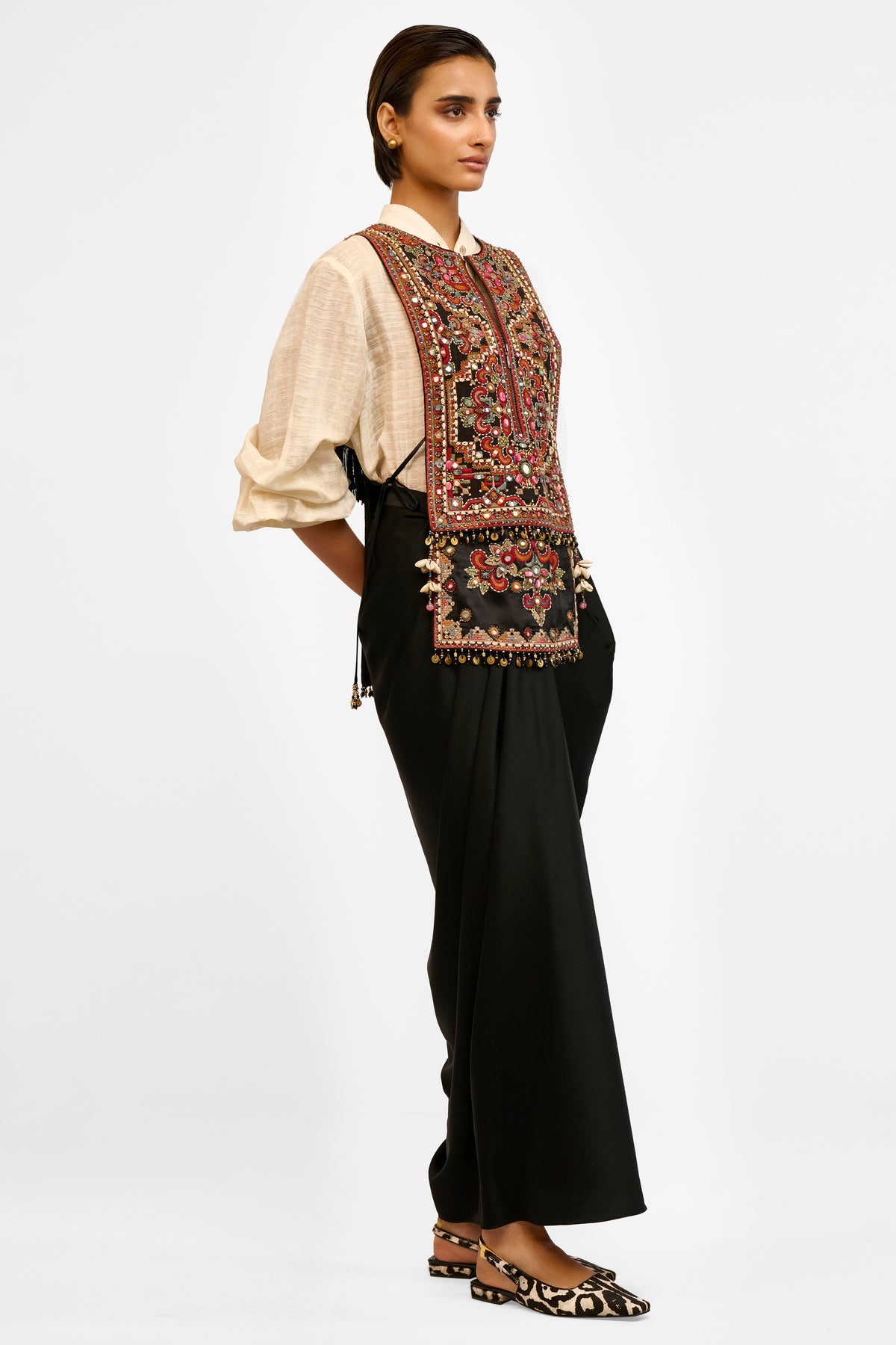 Embroidered Organza Gilet