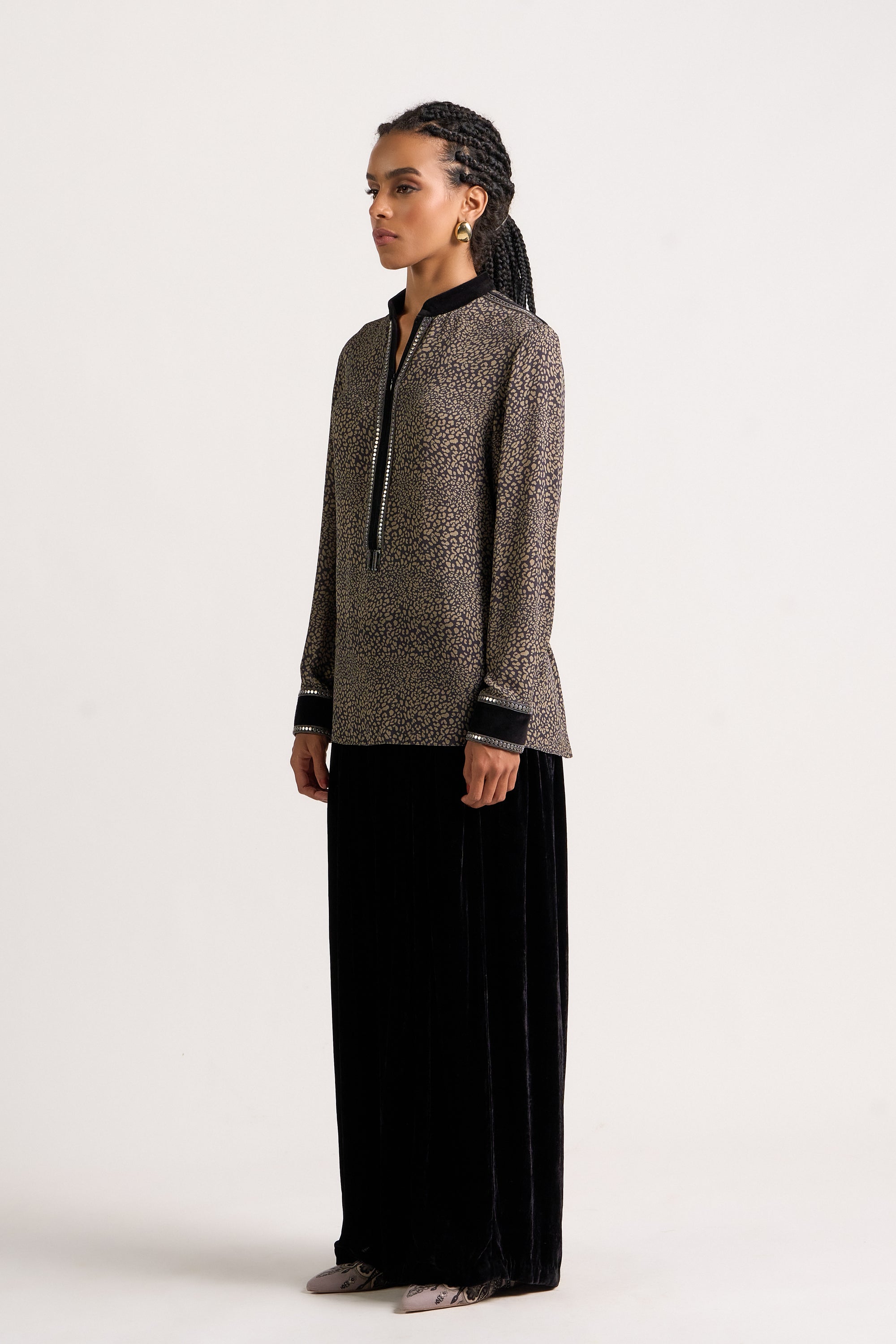 Metallic Braid Shirt