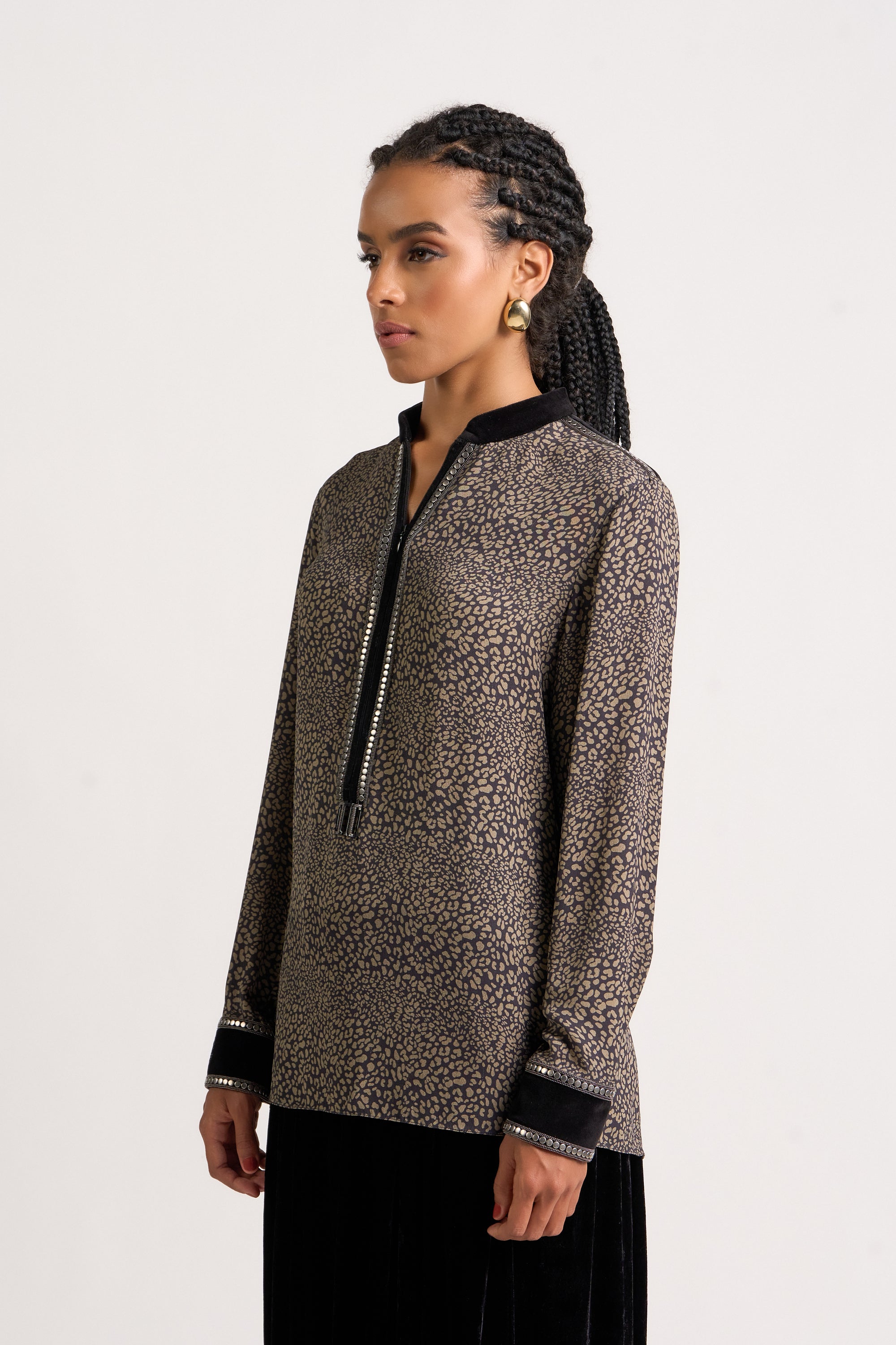 Metallic Braid Shirt