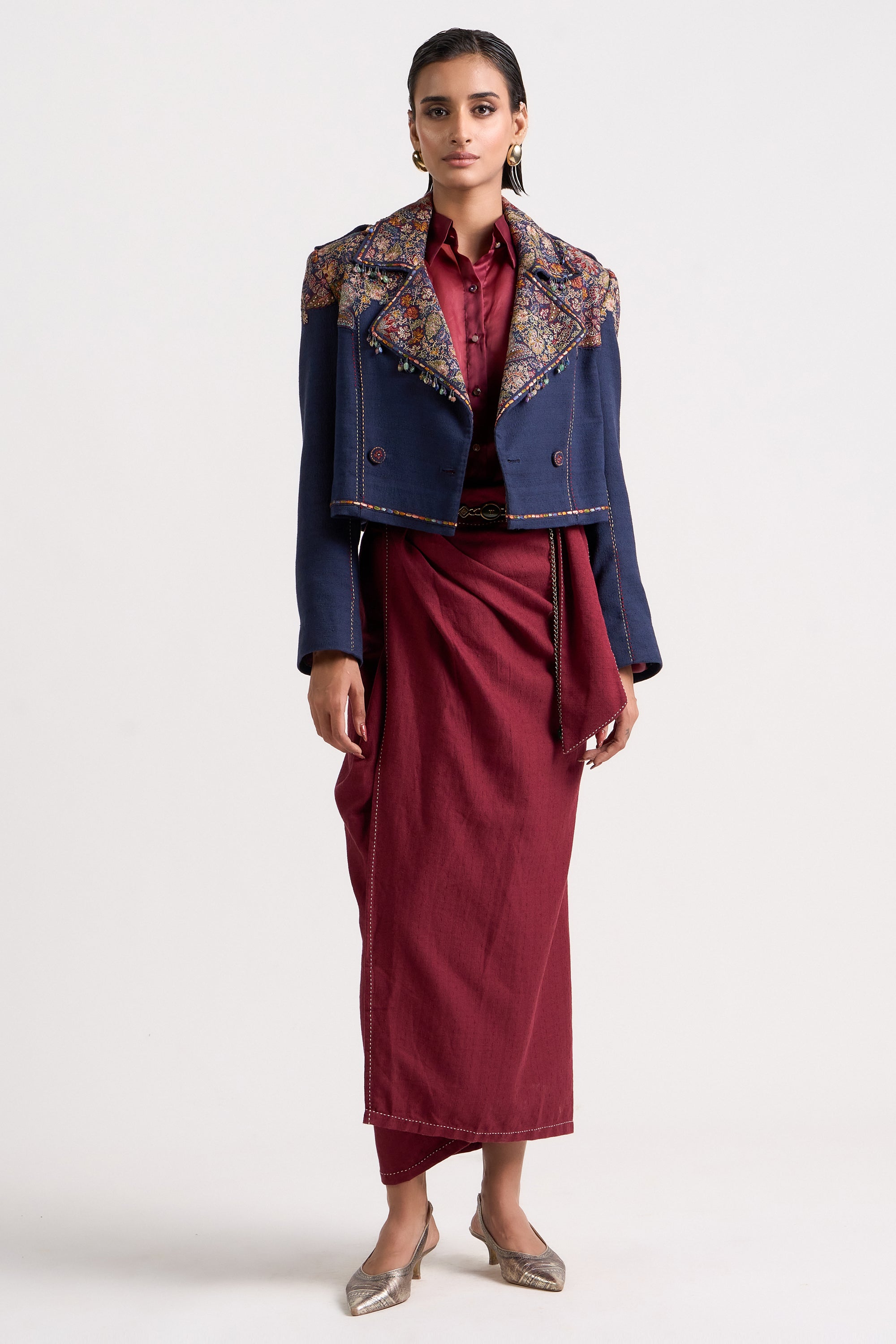 Double-Breasted Crop Jacket