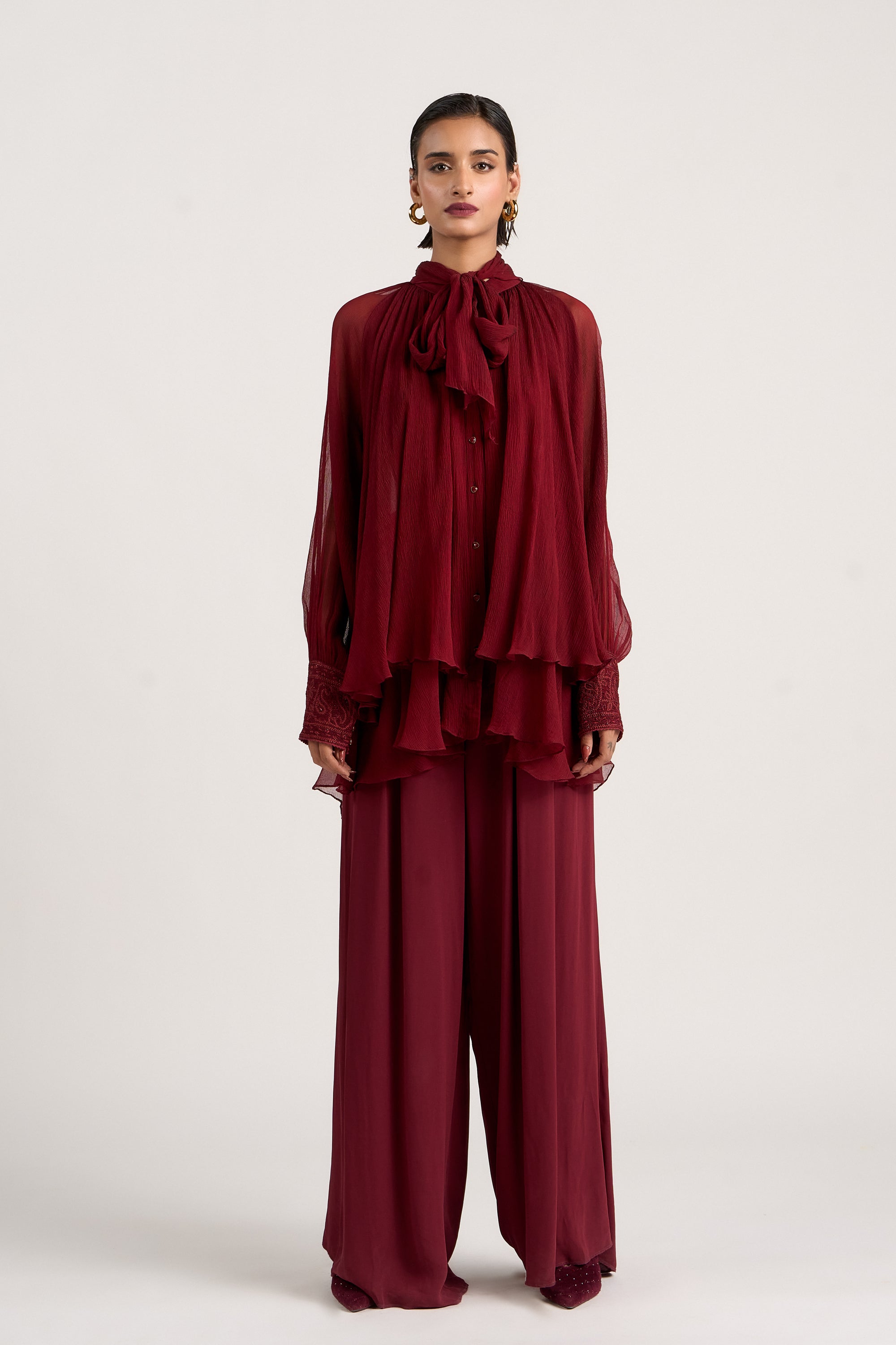 Double-Layered Scarf Top