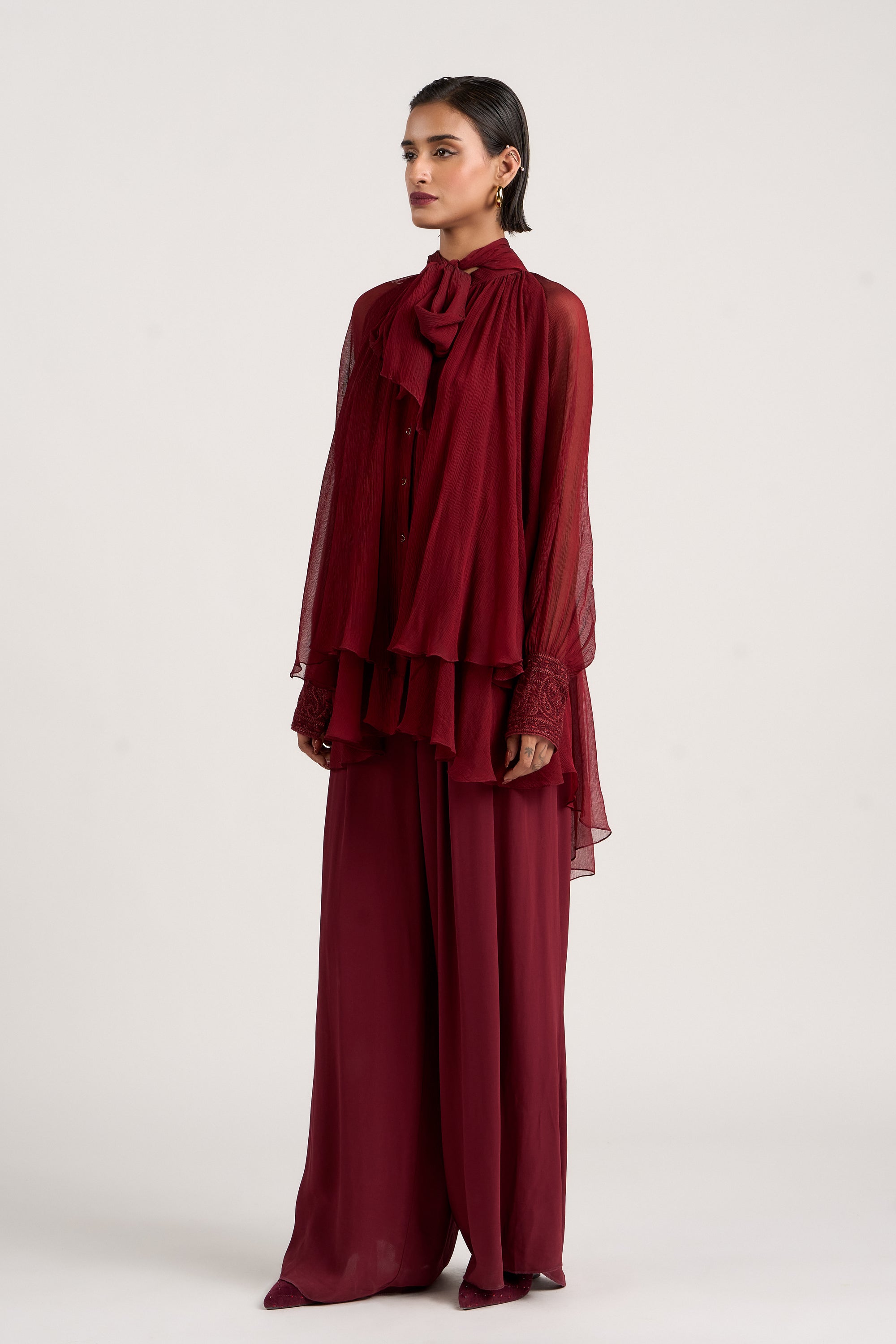 Double-Layered Scarf Top