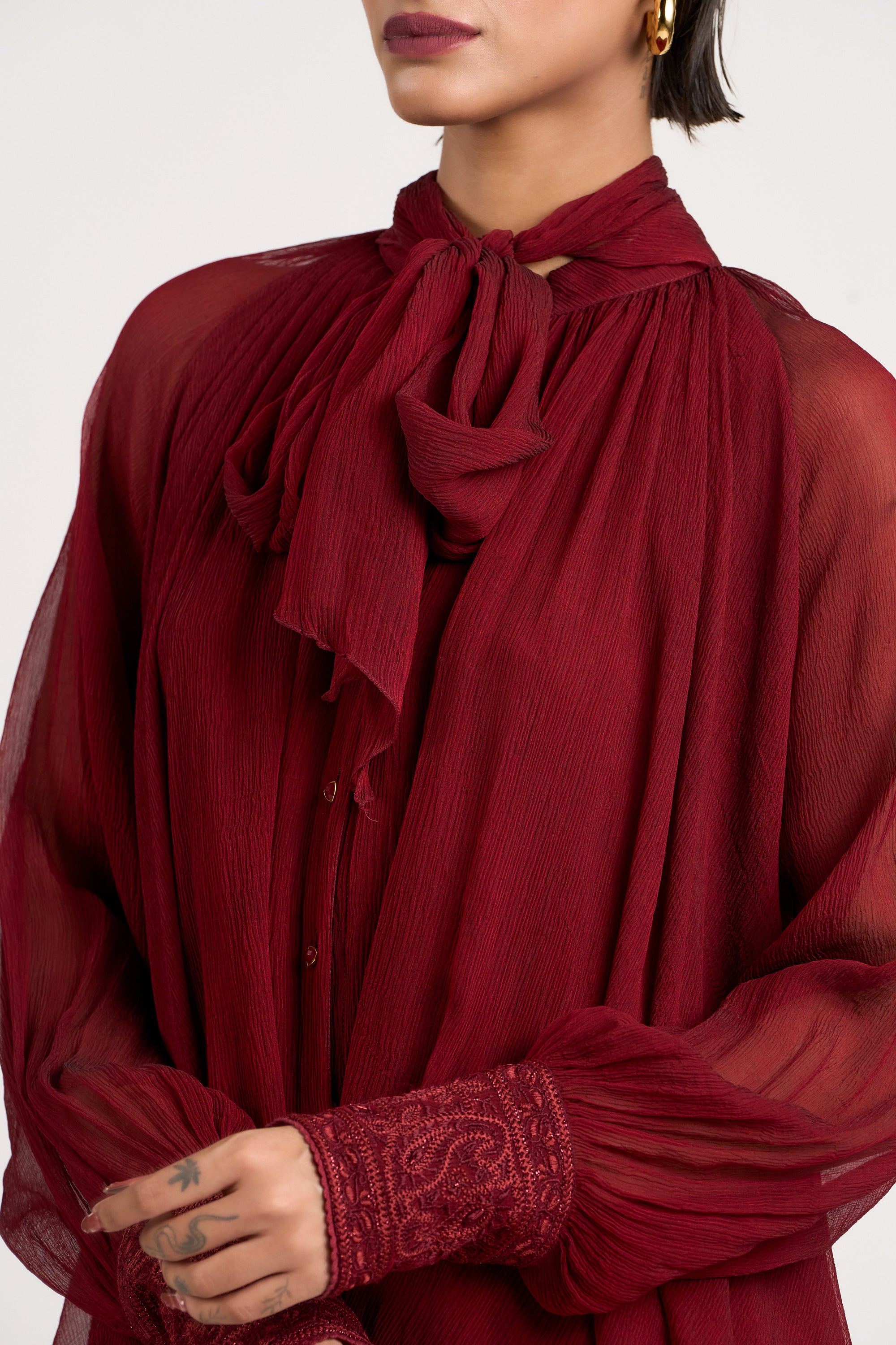 Double-Layered Scarf Top