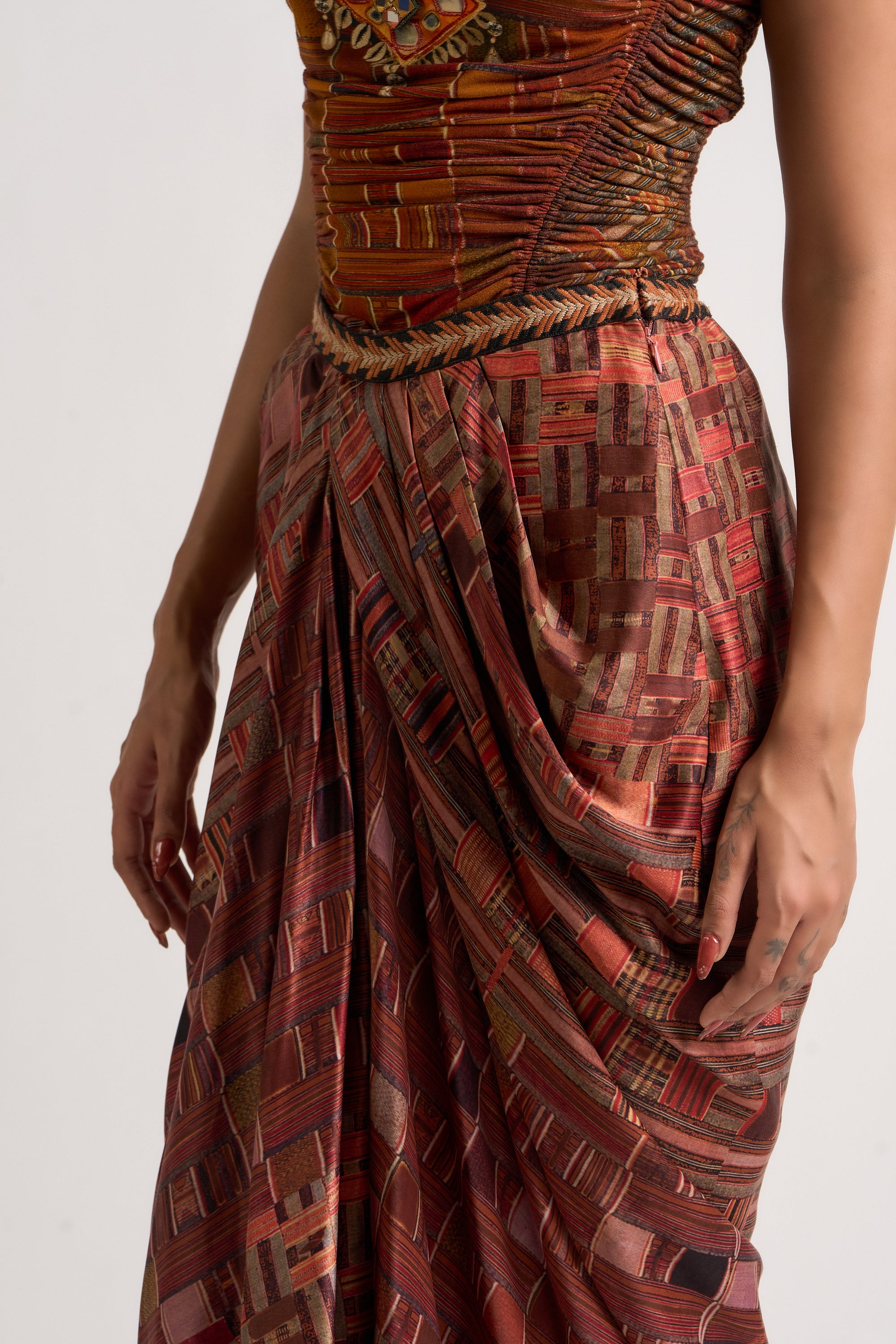 Asymmetric Drape Skirt