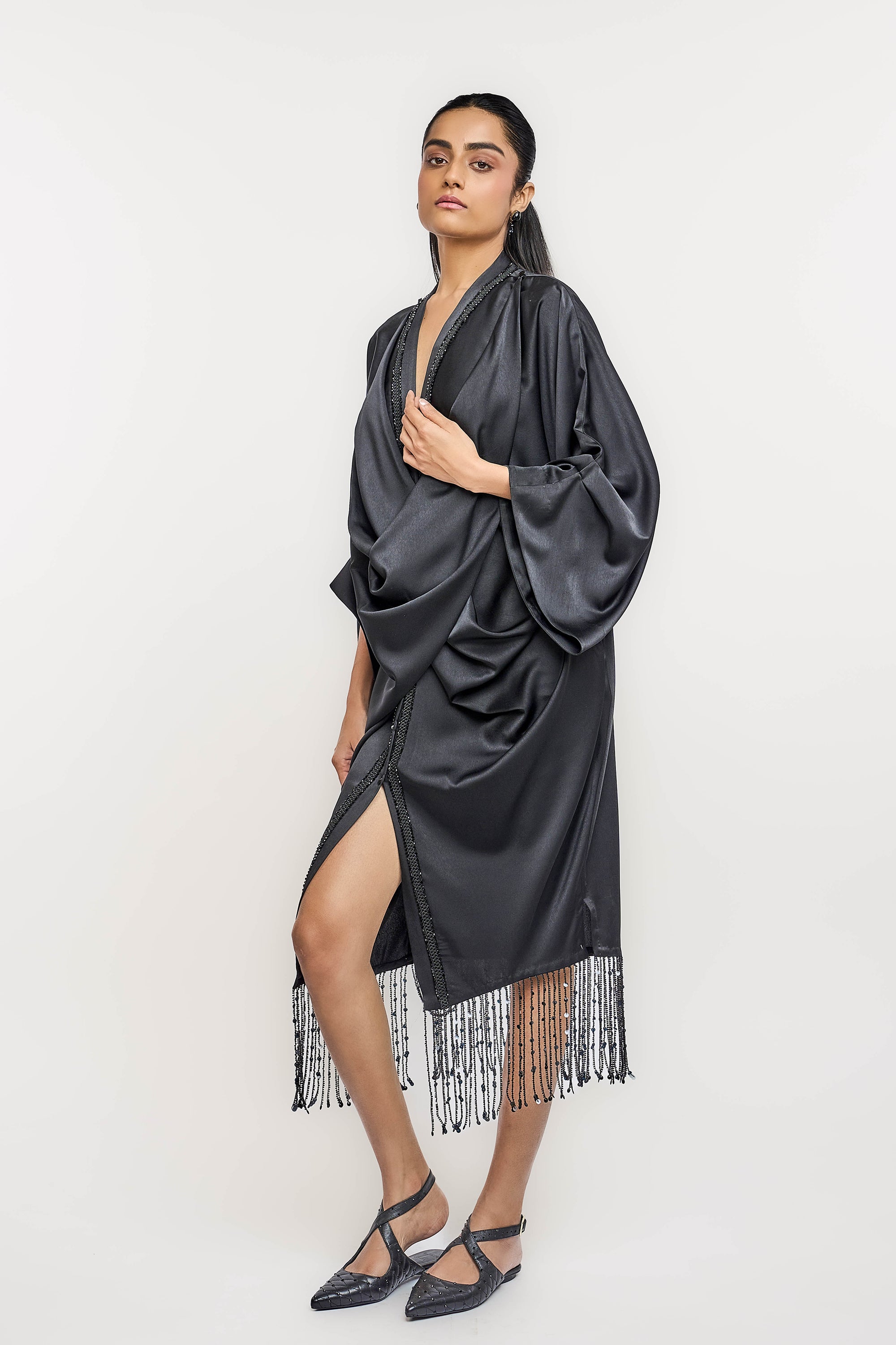 Fringe Drape Dress
