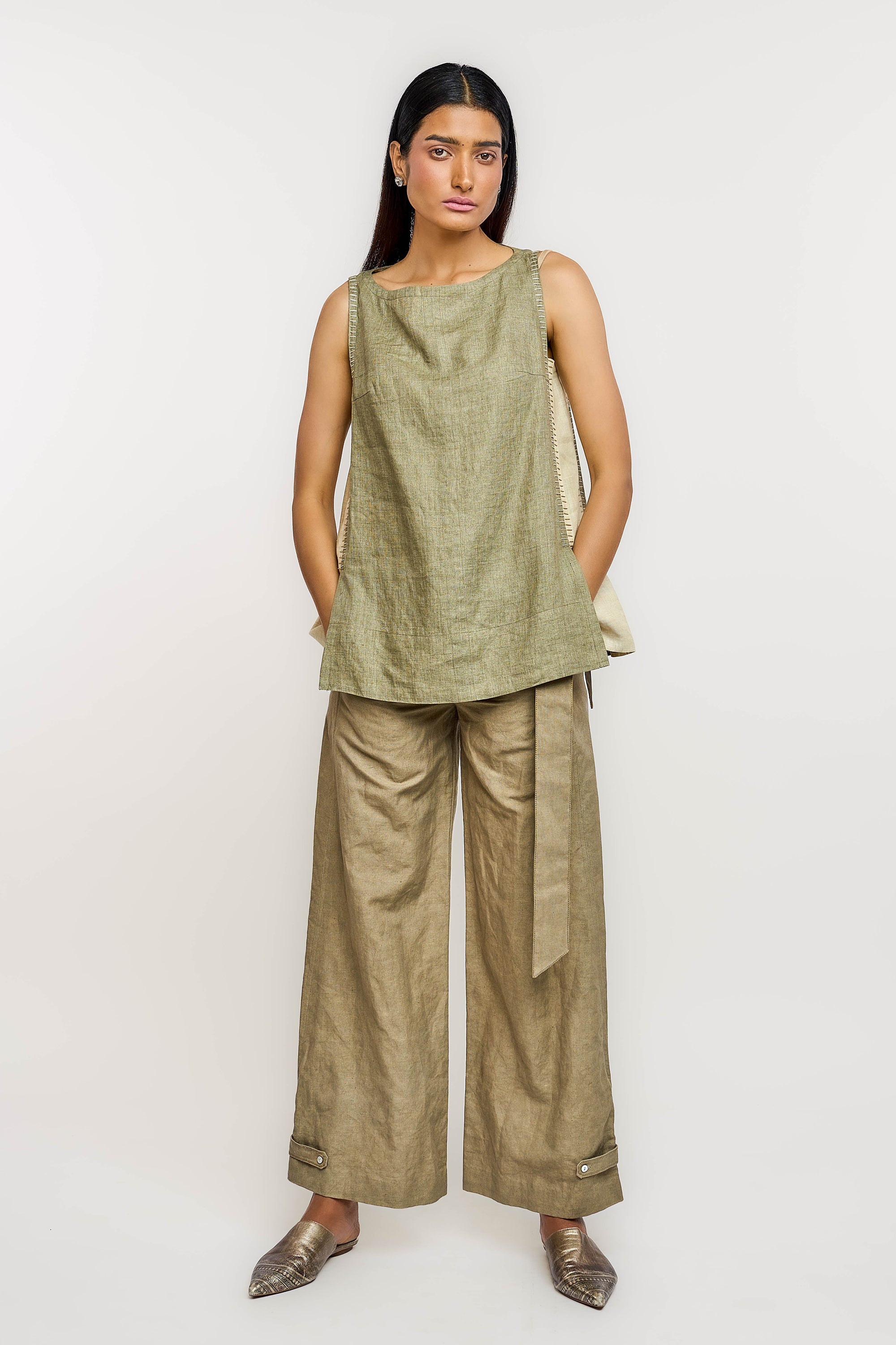 Colourblock Kantha Top