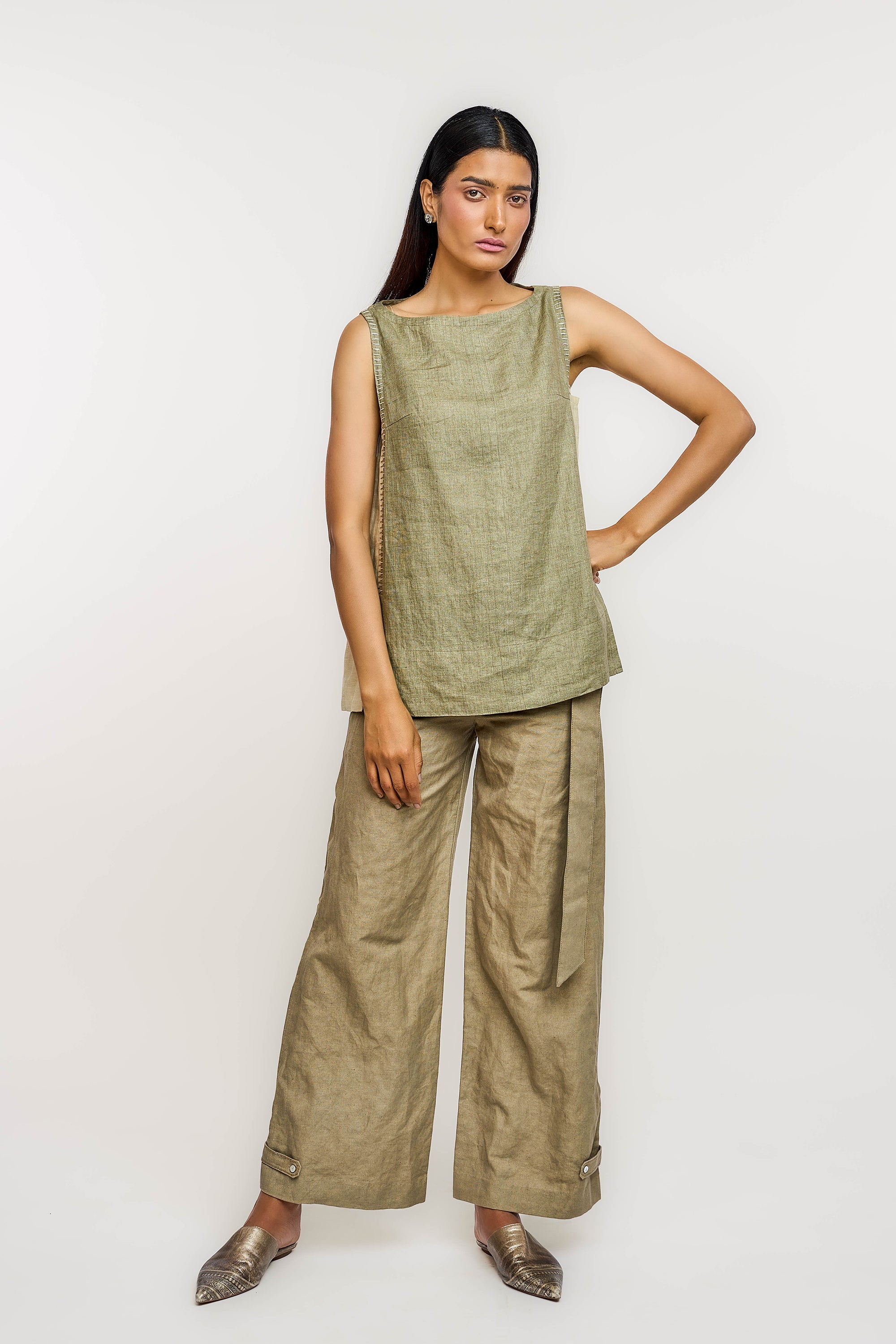 Colourblock Kantha Top