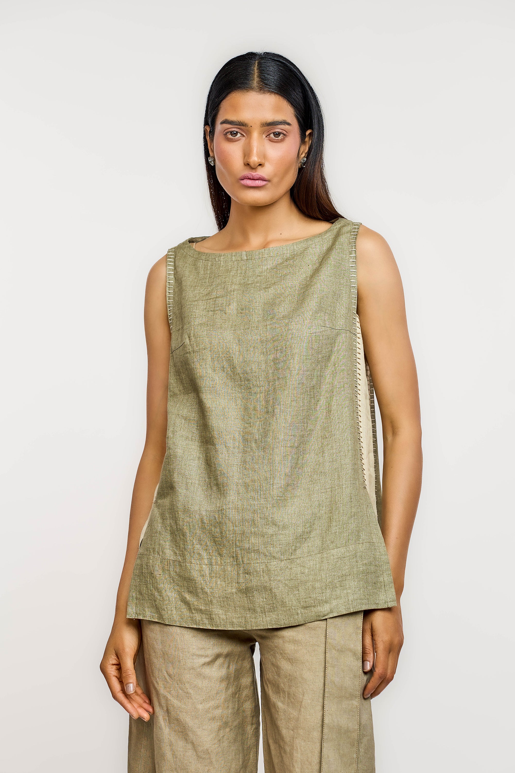 Colourblock Kantha Top