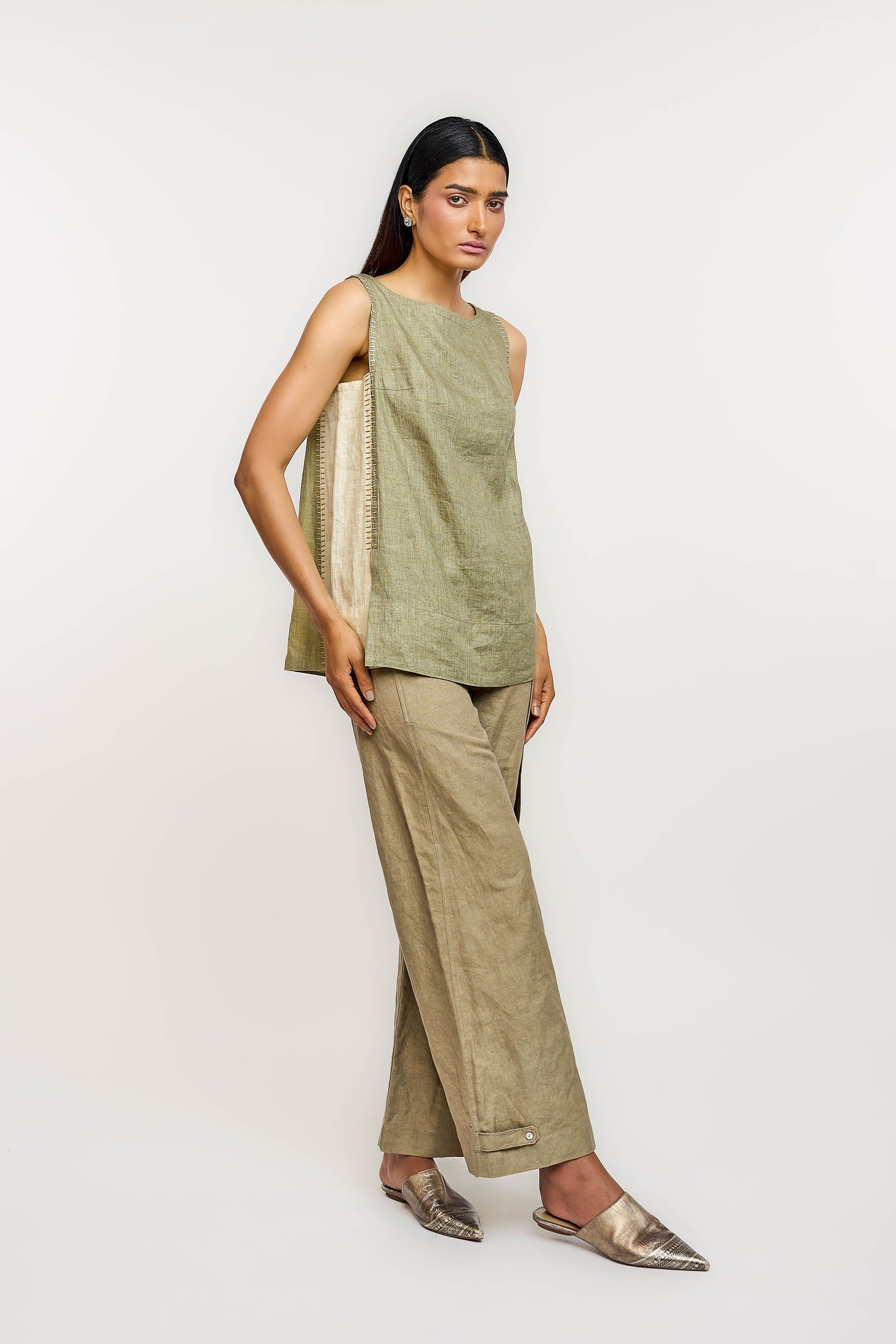 Colourblock Kantha Top