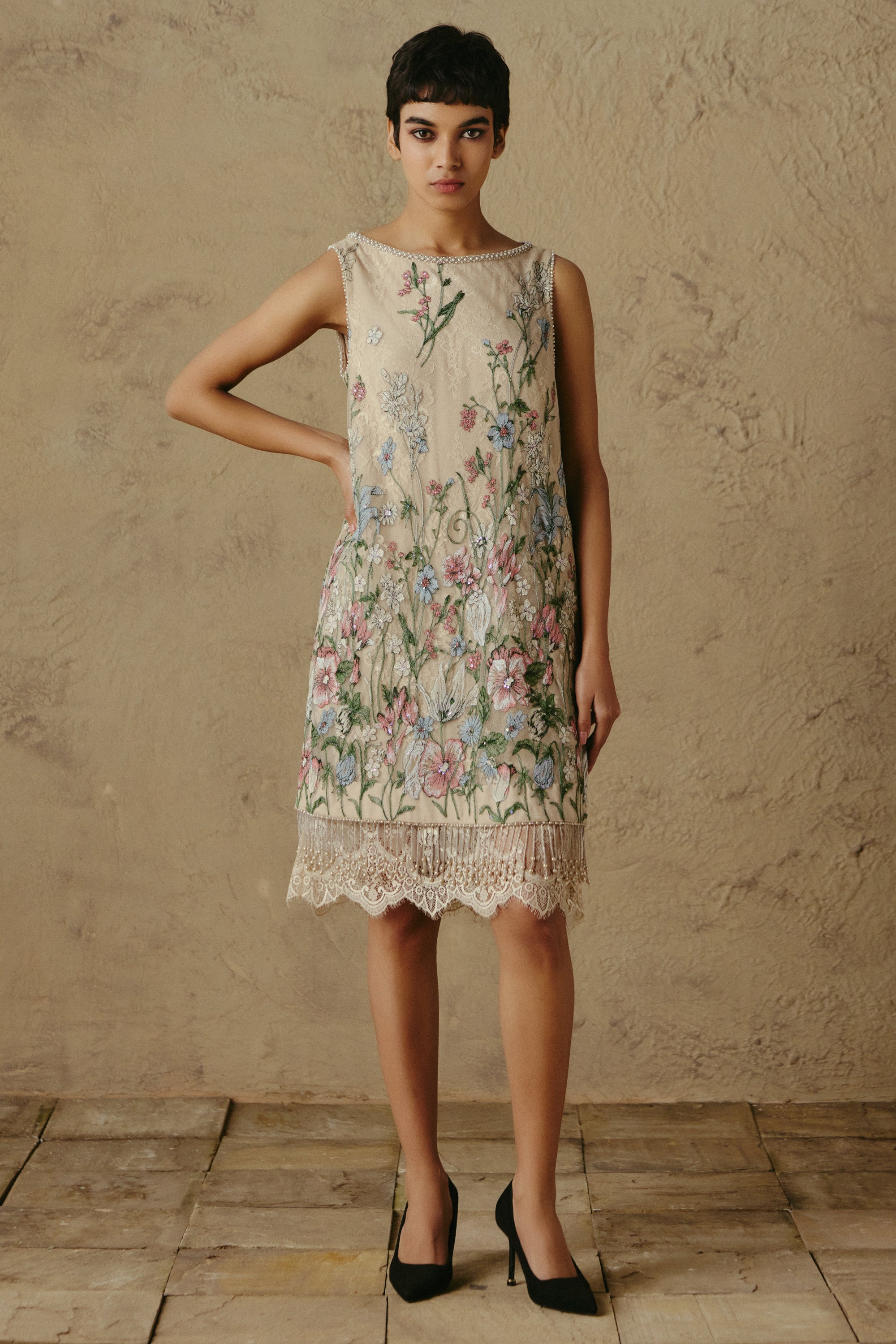 Floral Lace Shift Dress