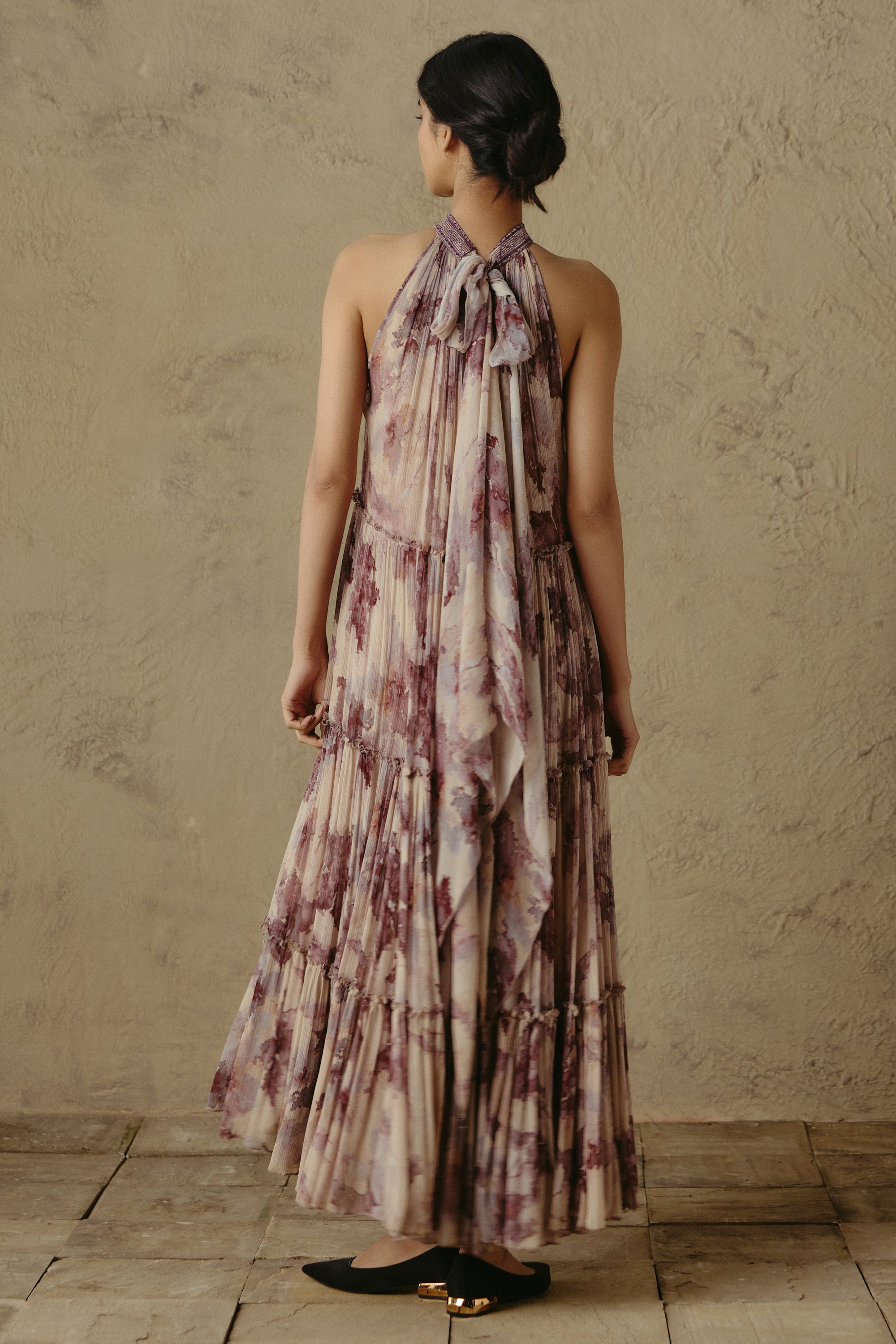 Floral Halter Tier Dress