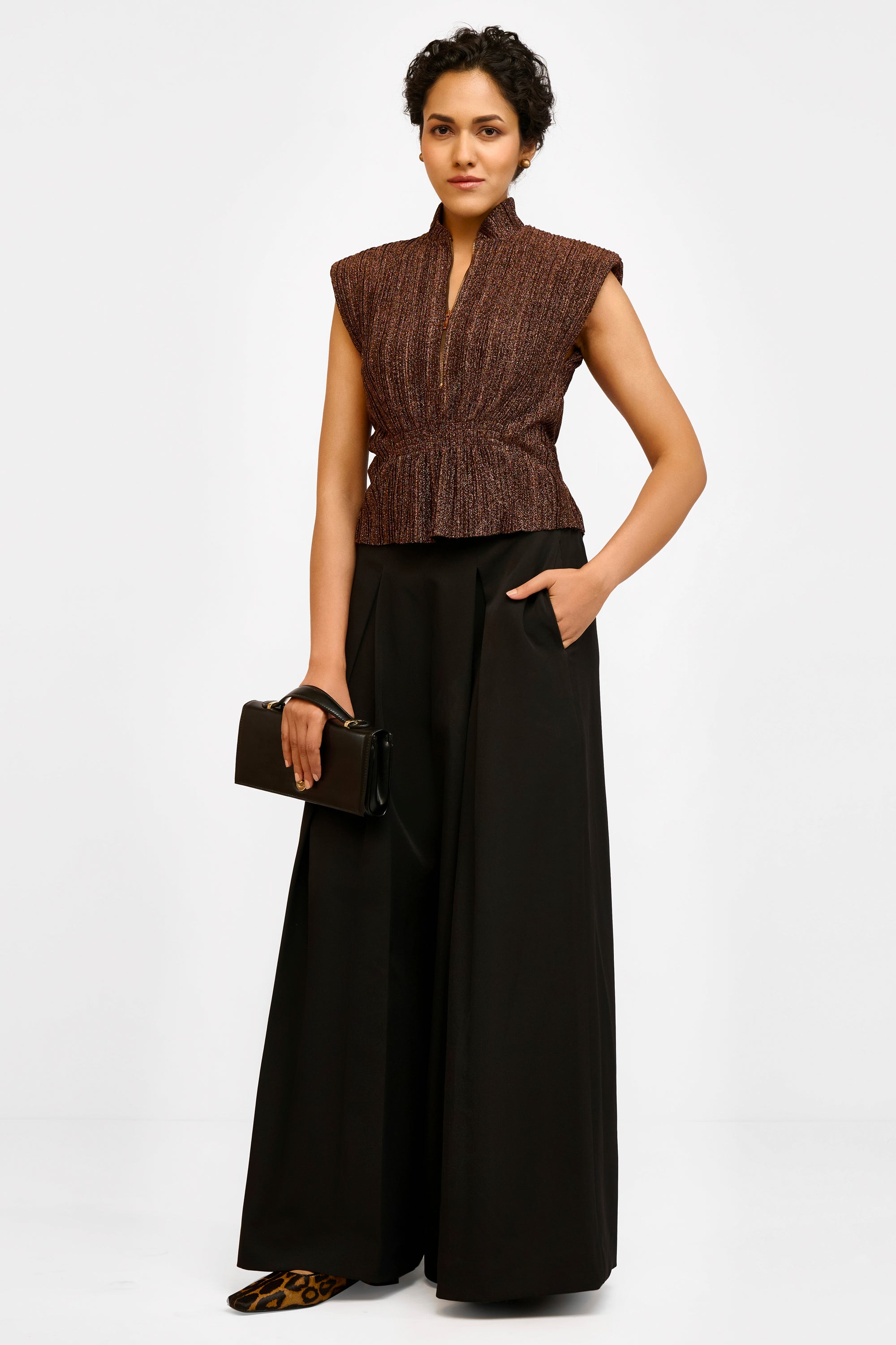 Crinkled Ruched Top