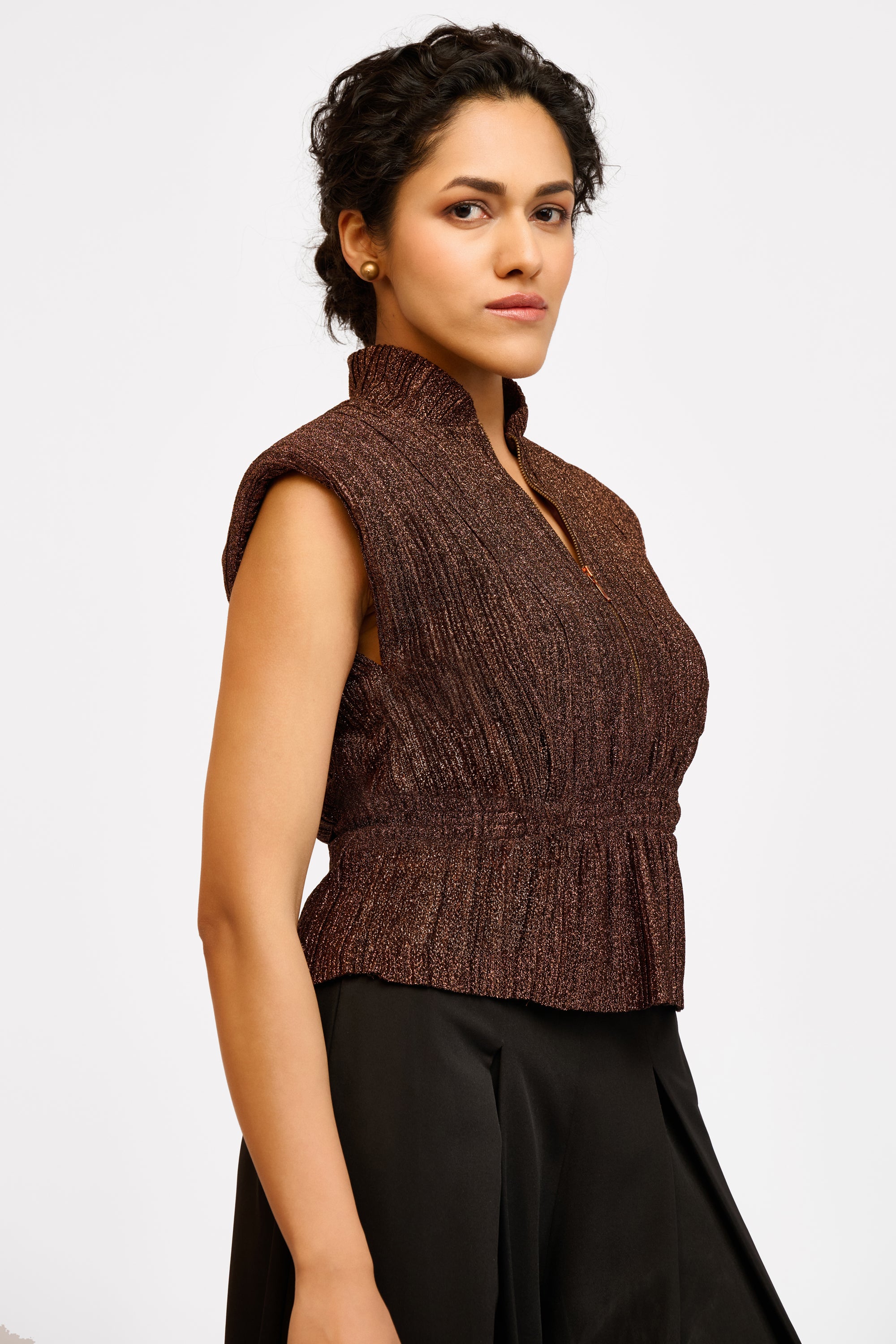 Crinkled Ruched Top