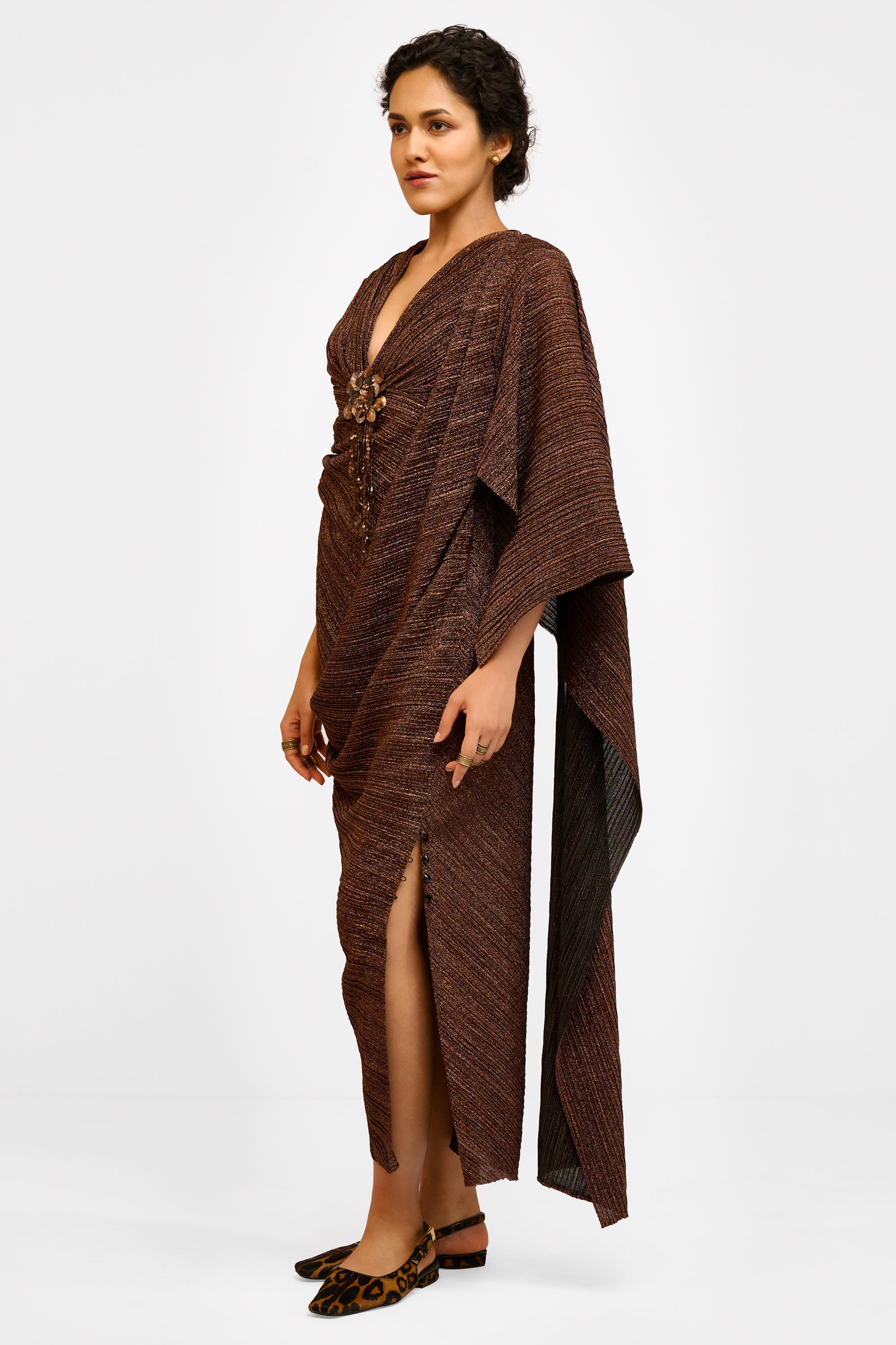 One Shoulder Crinkled Dress