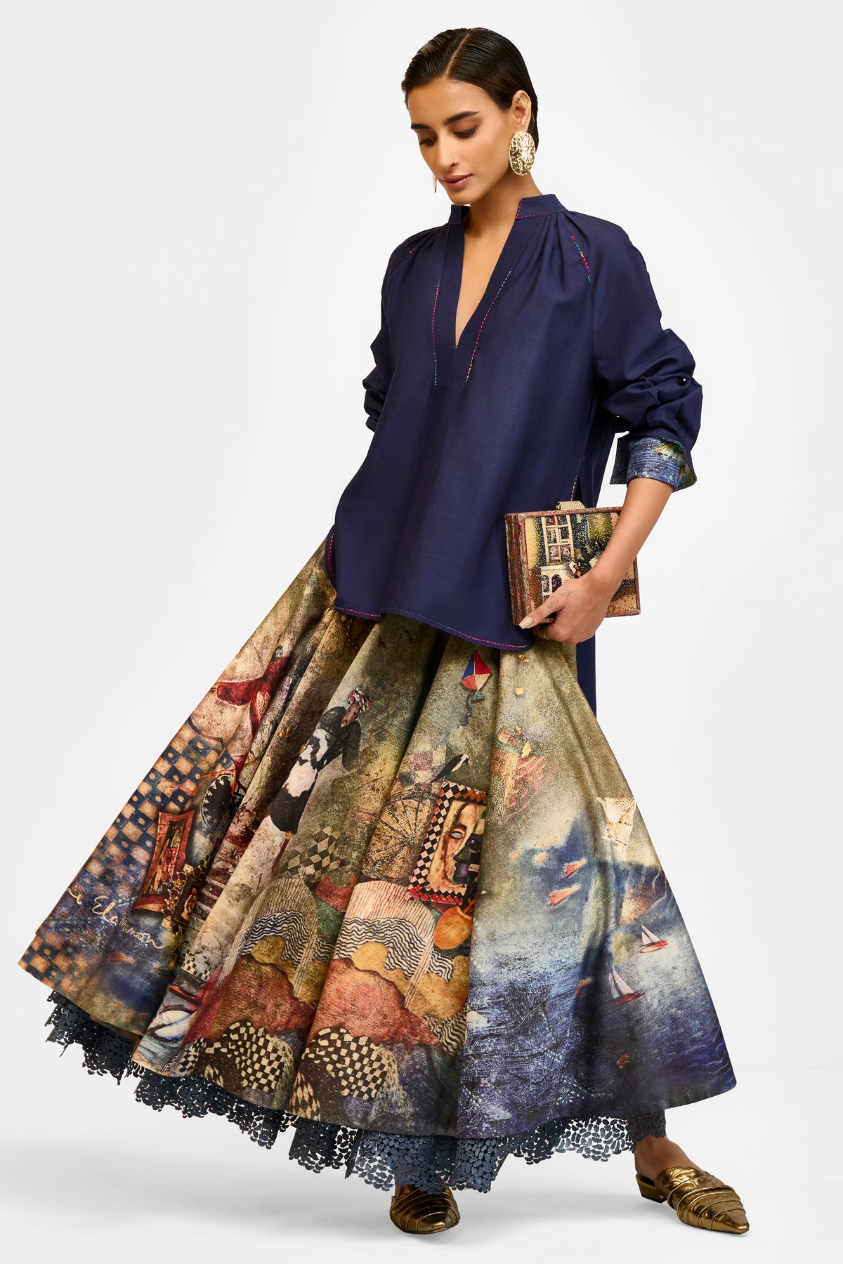 Kantha Chanderi Top
