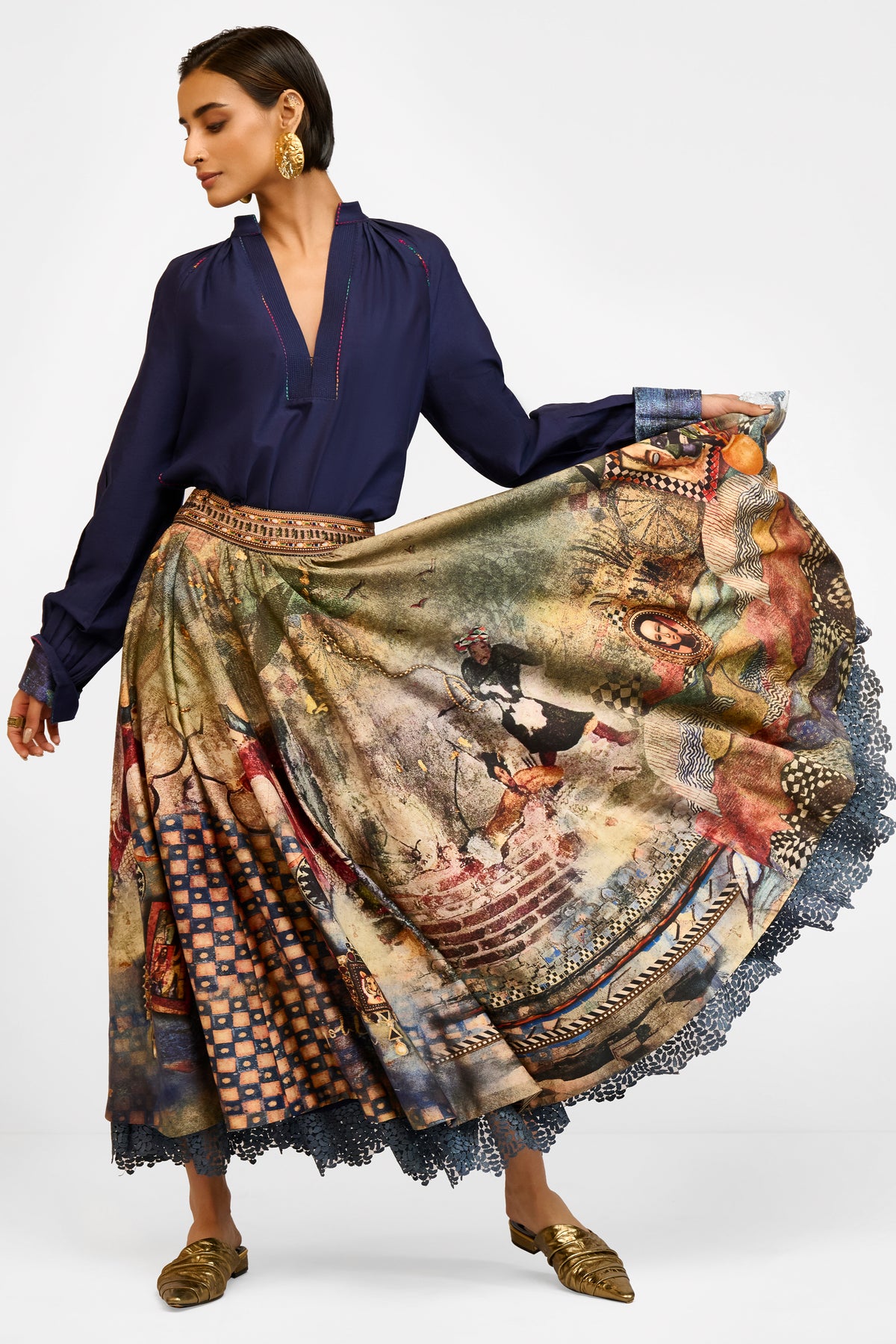 Kantha Chanderi Top