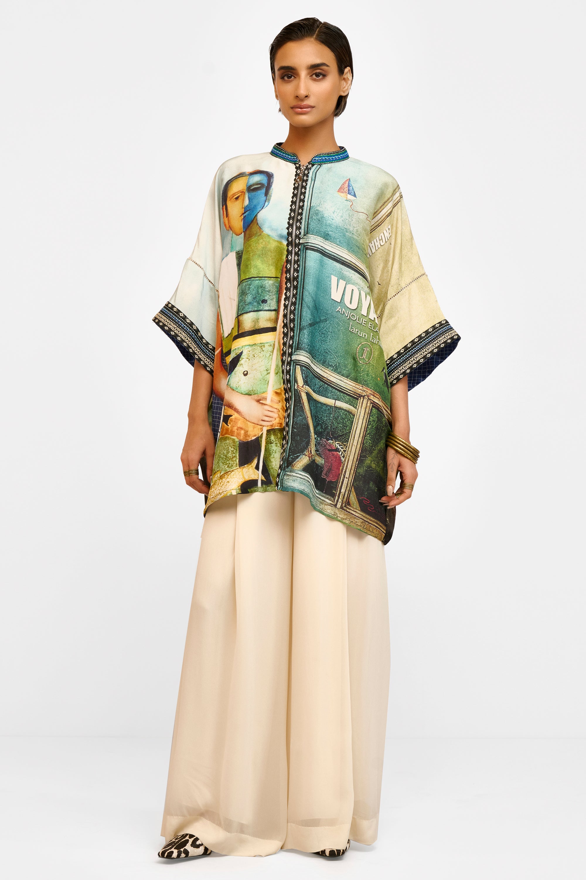 Embellished Dupion Tunic