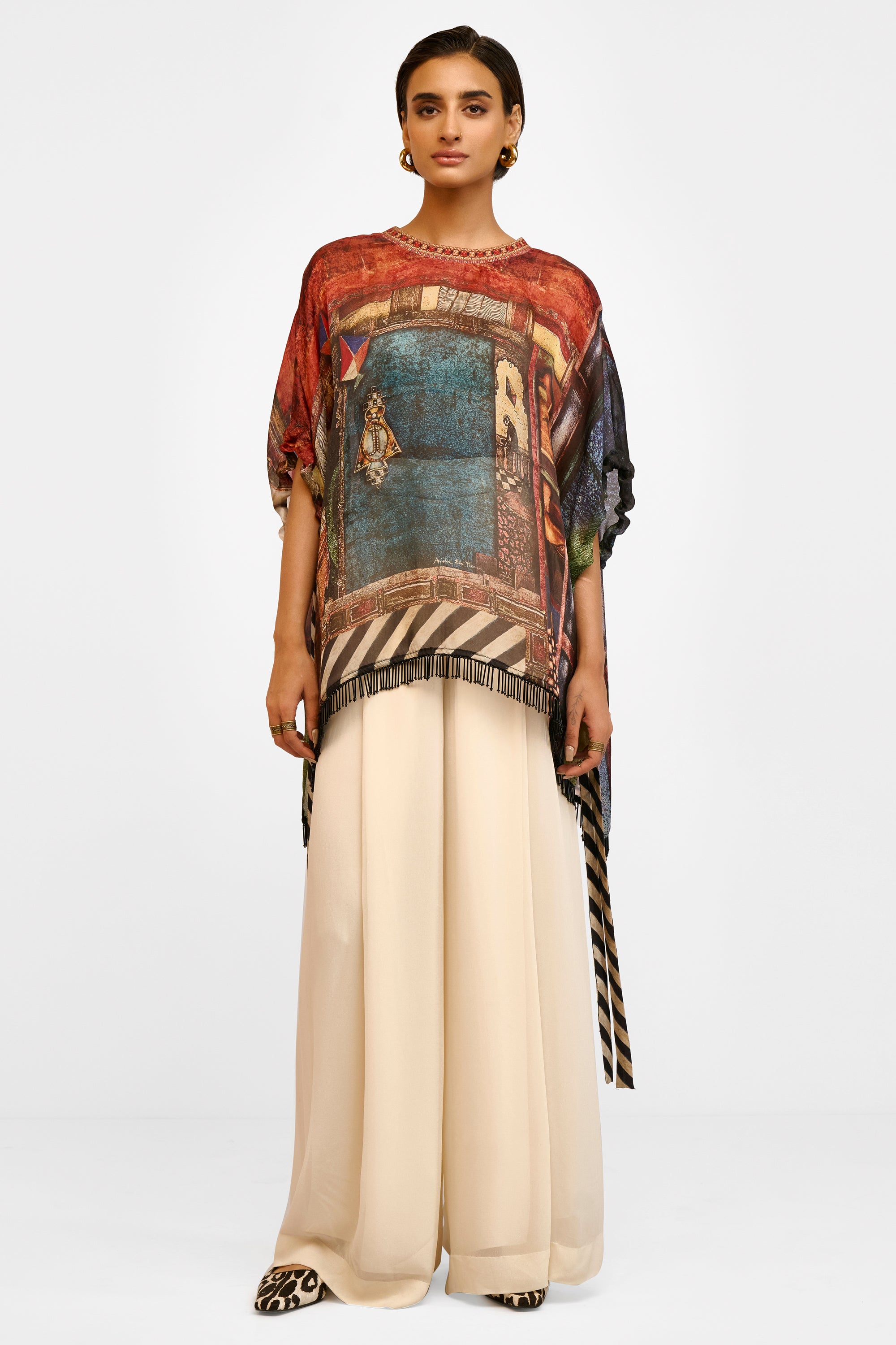 Fringed Organza Top