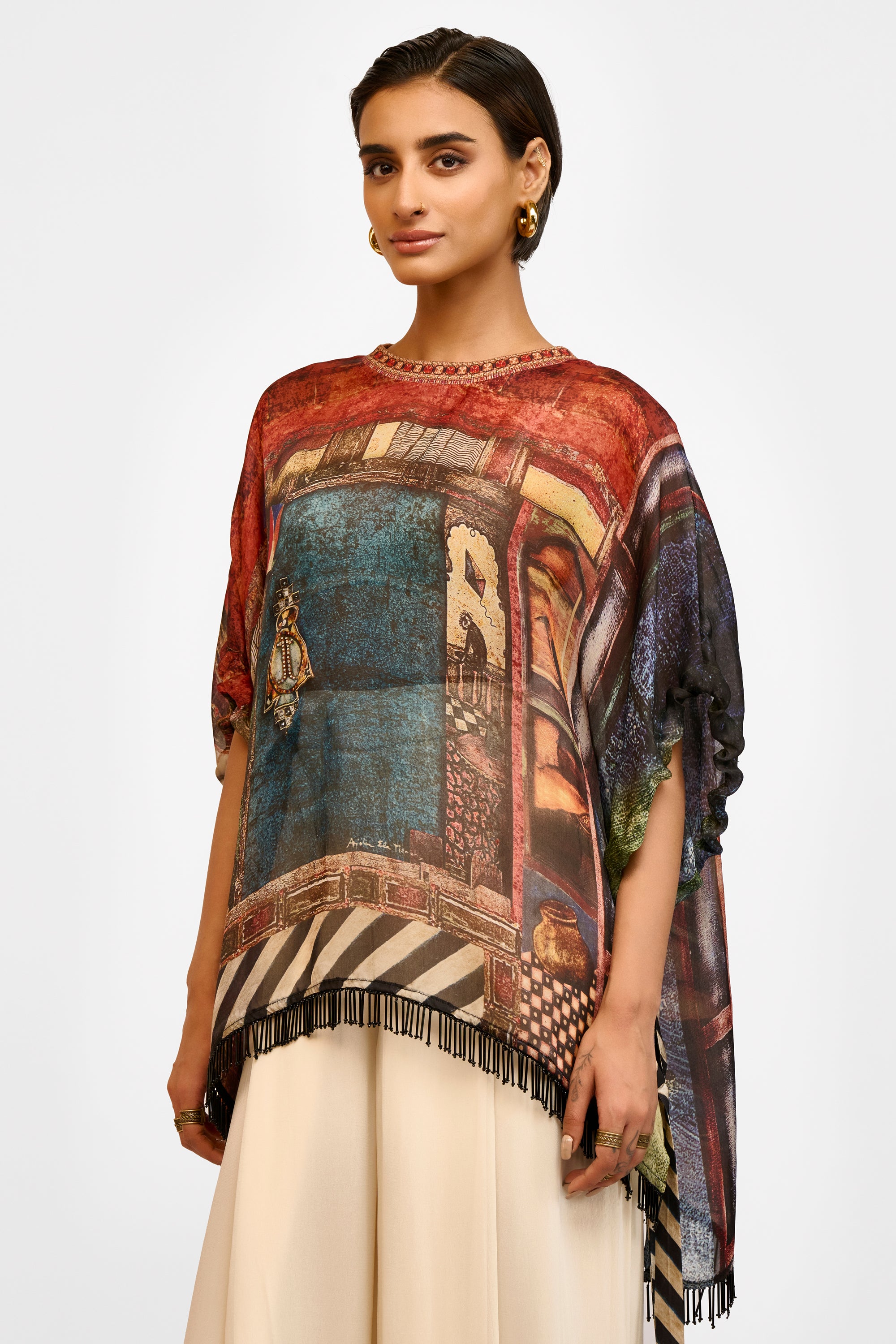 Fringed Organza Top