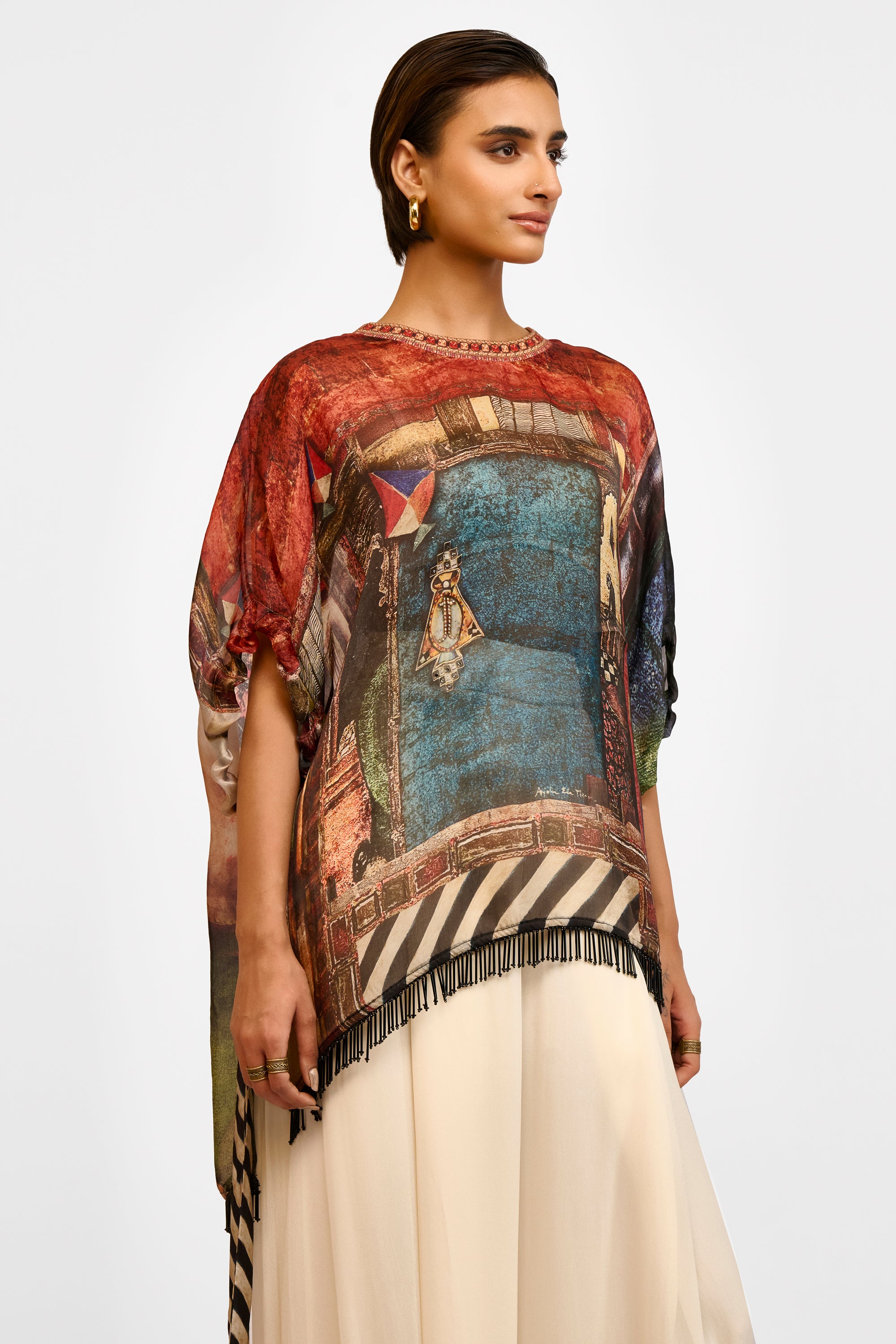 Fringed Organza Top