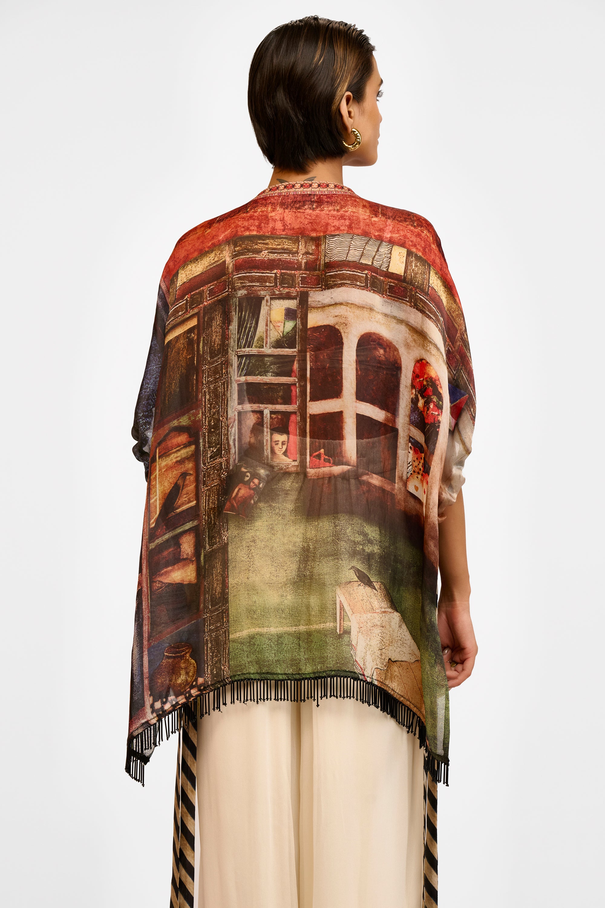 Fringed Organza Top