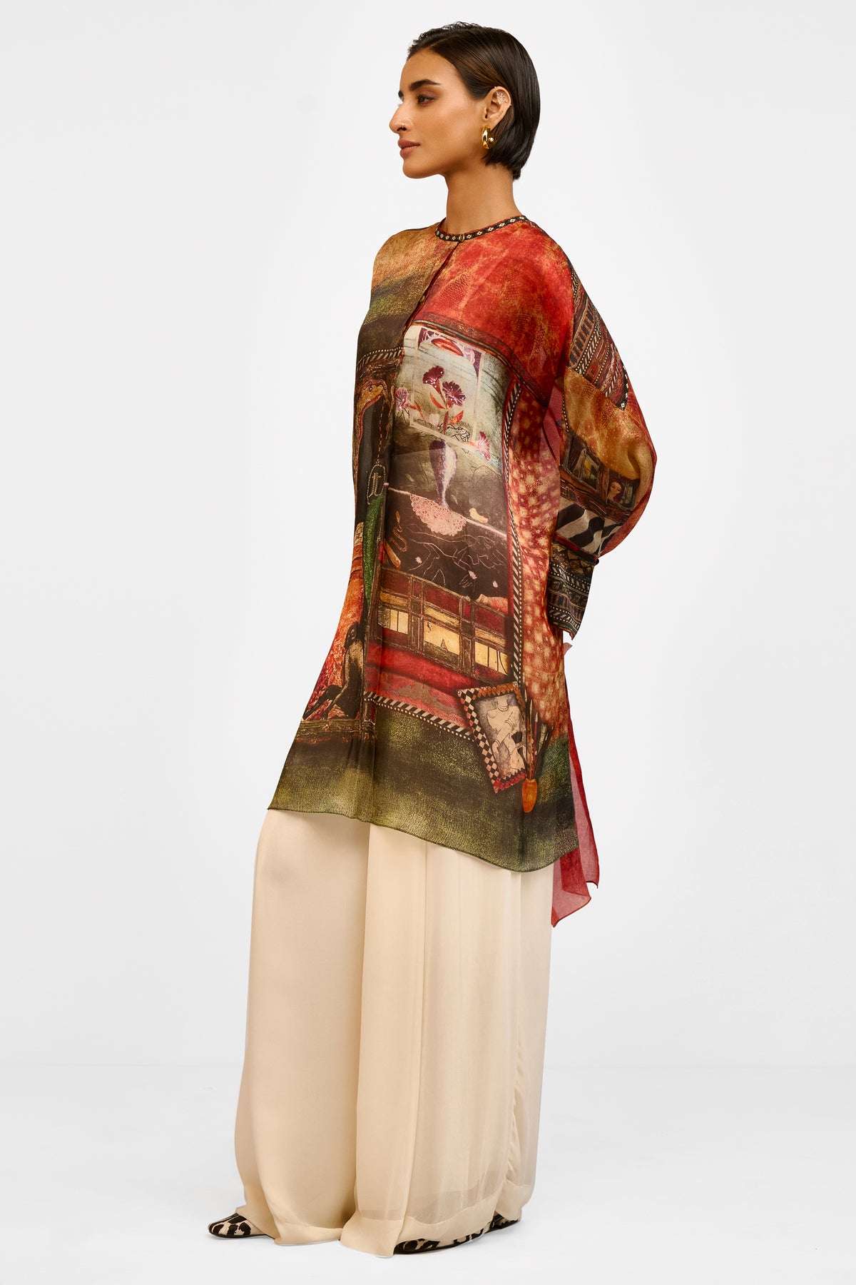 Embellished Organza Tunic