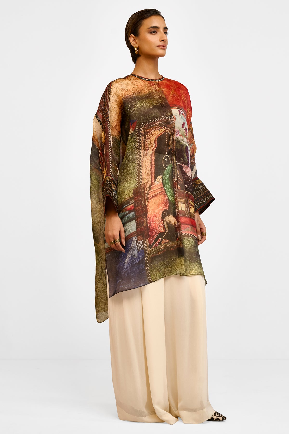 Embellished Organza Tunic
