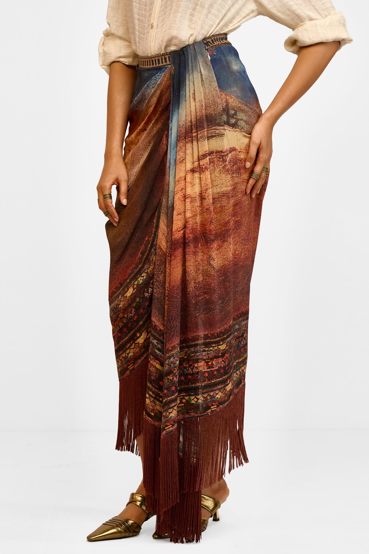 Draped Georgette Skirt
